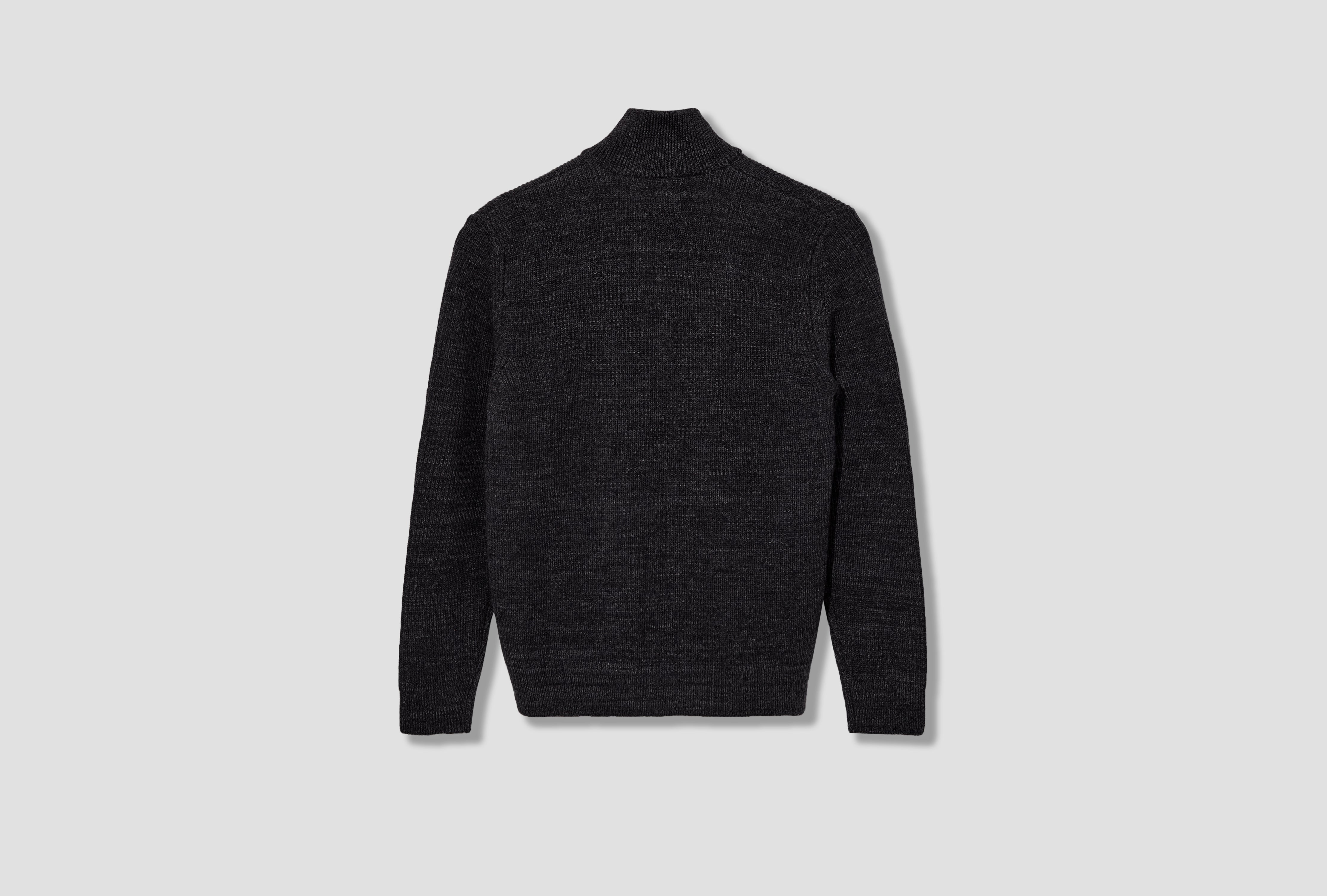 HAGEN WOOL COTTON RIB FULL ZIP JACKET N45-0550 Dark grey