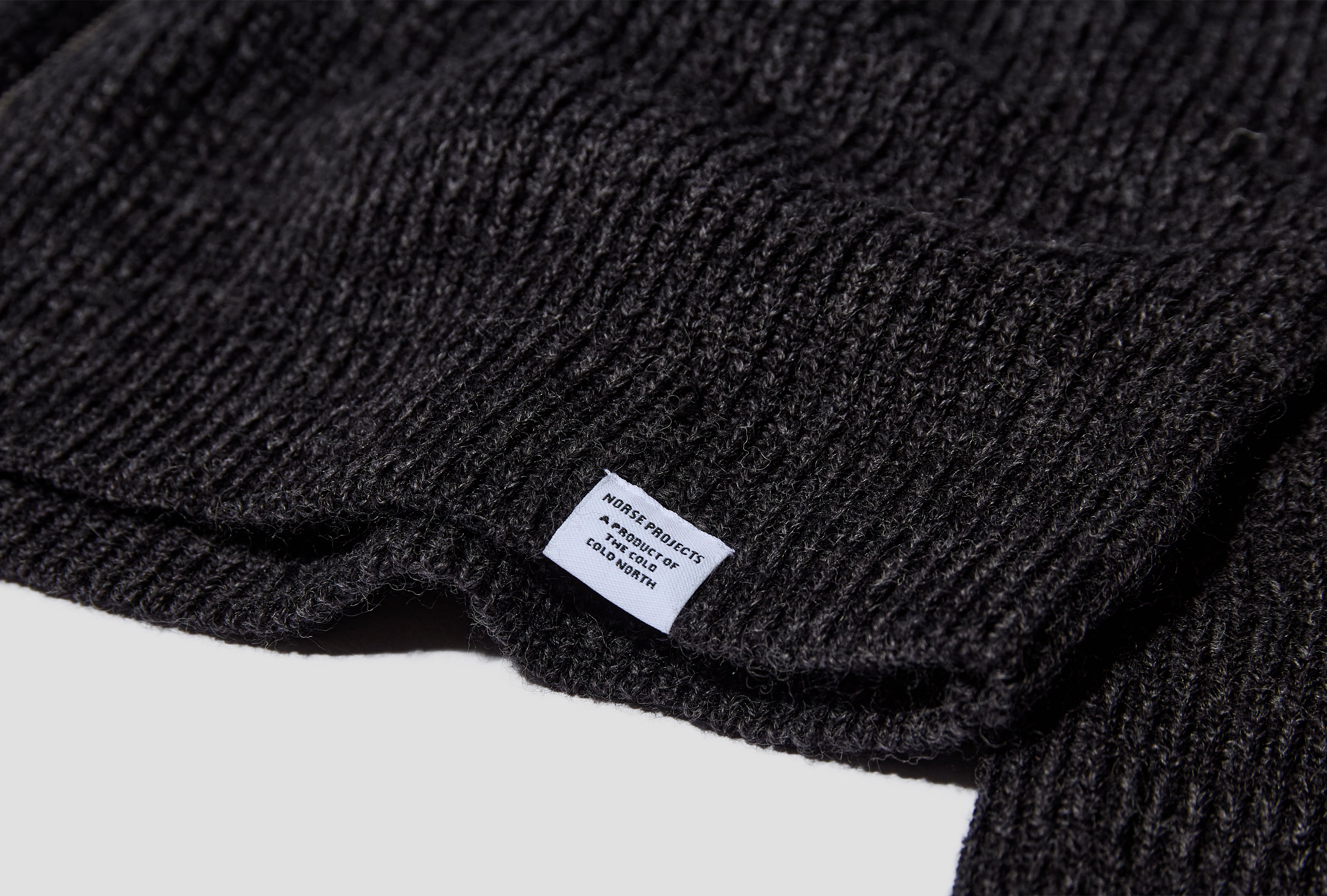 HAGEN WOOL COTTON RIB FULL ZIP JACKET N45-0550 Dark grey