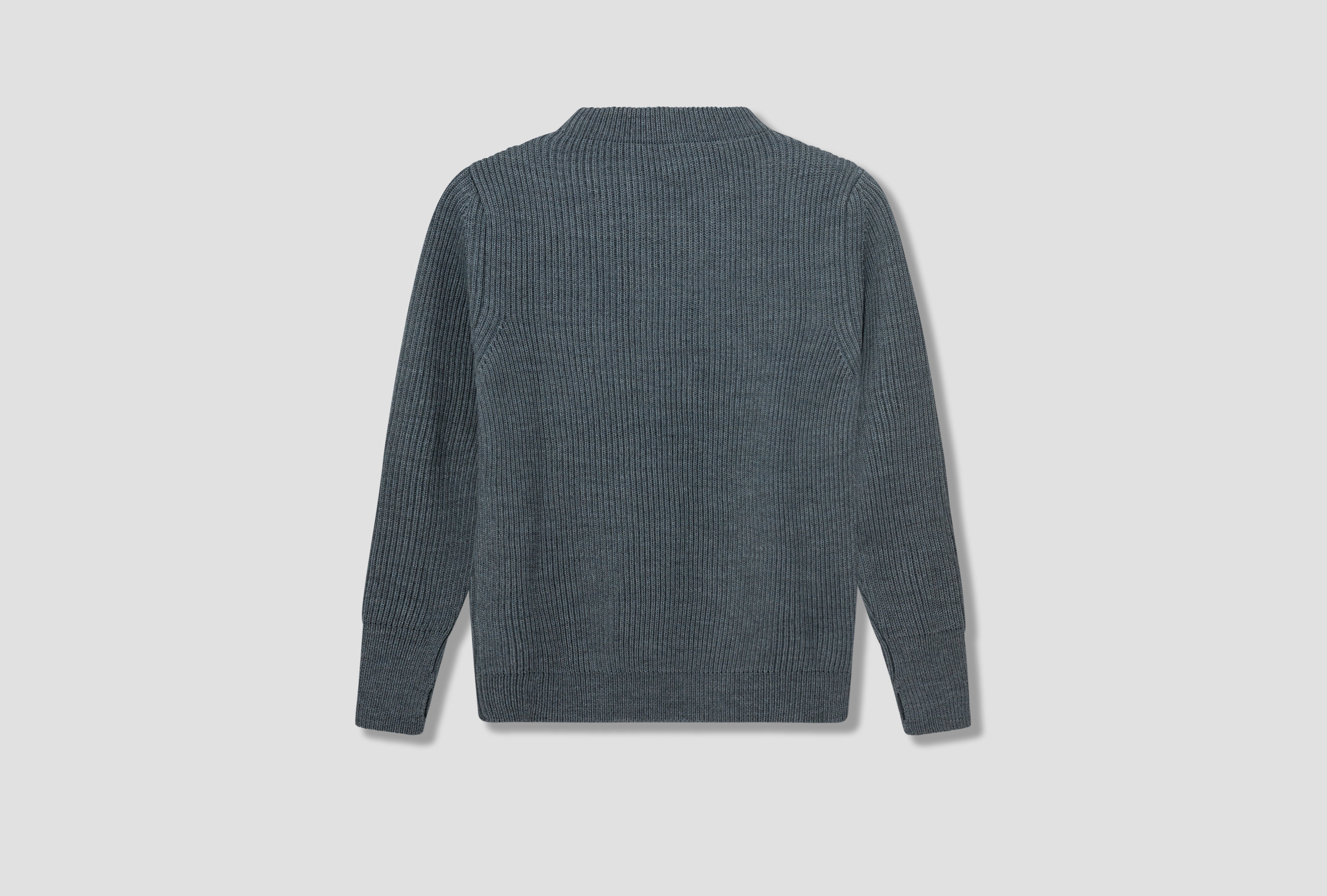 NAVY CREWNECK - G5 / INDIGO DYED YARN Light blue