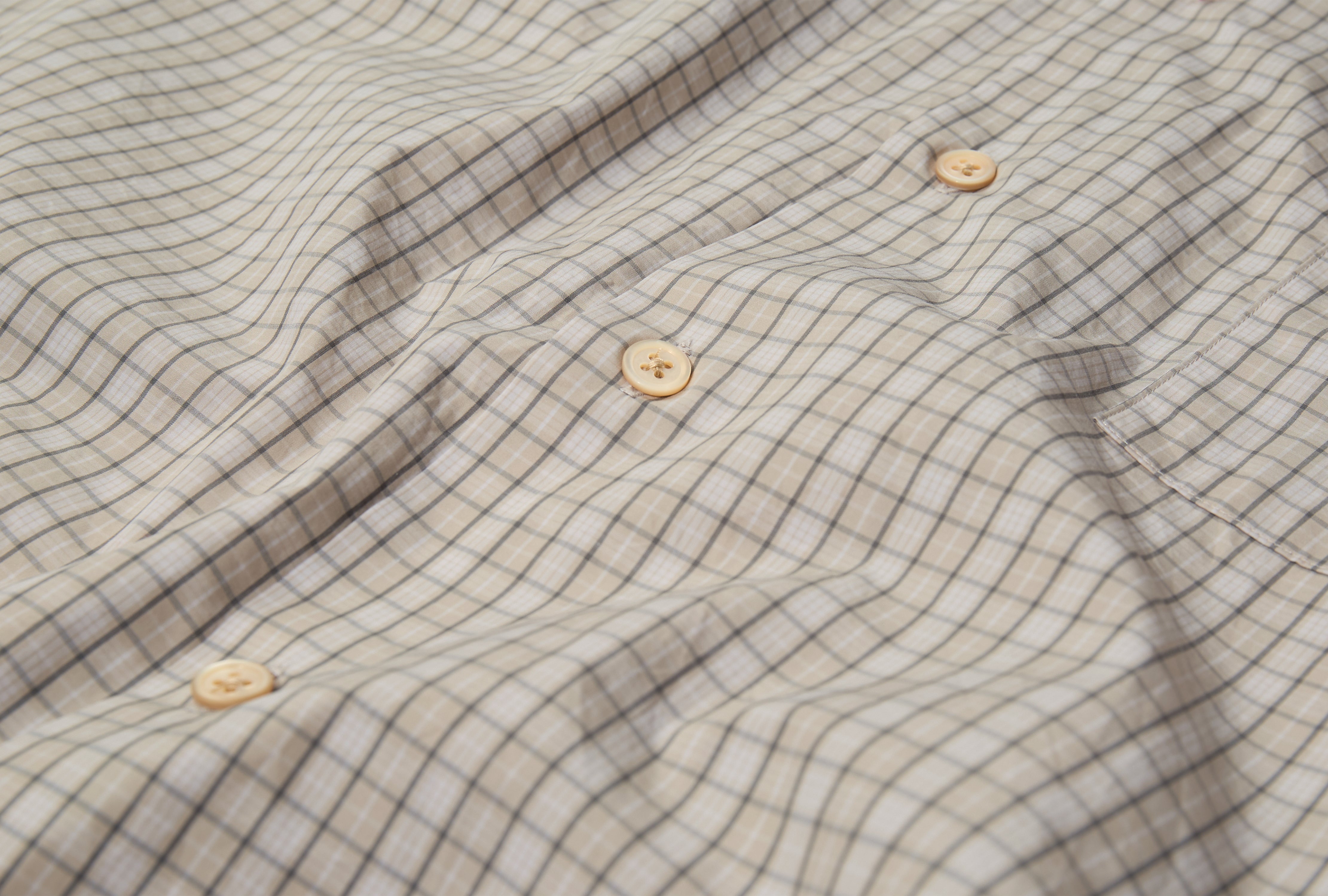 WORK SHIRT S/S - COTTON POPLIN PLAID #DT-B0049 CPP Beige
