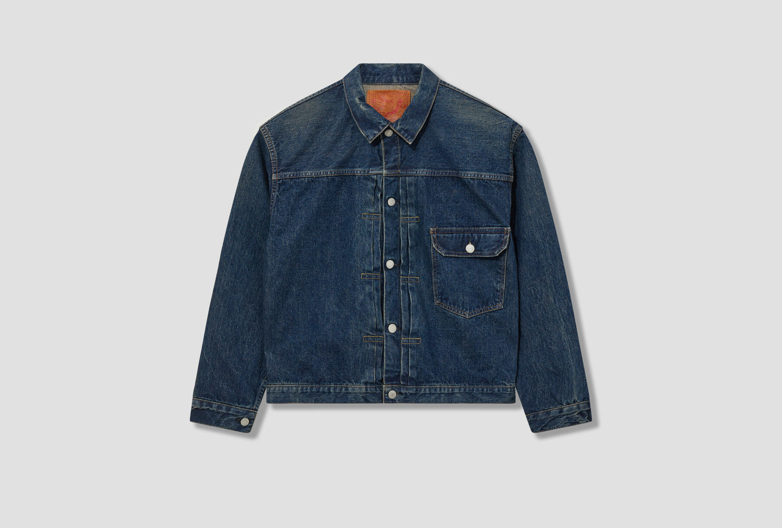 TYPE1 40'S PLEATED FRONT BLOUSE USED WASH - 13.7OZ ORIGINAL SELVEDGE DENIM / 2 YEAR WASH 03-6011-84 Light blue