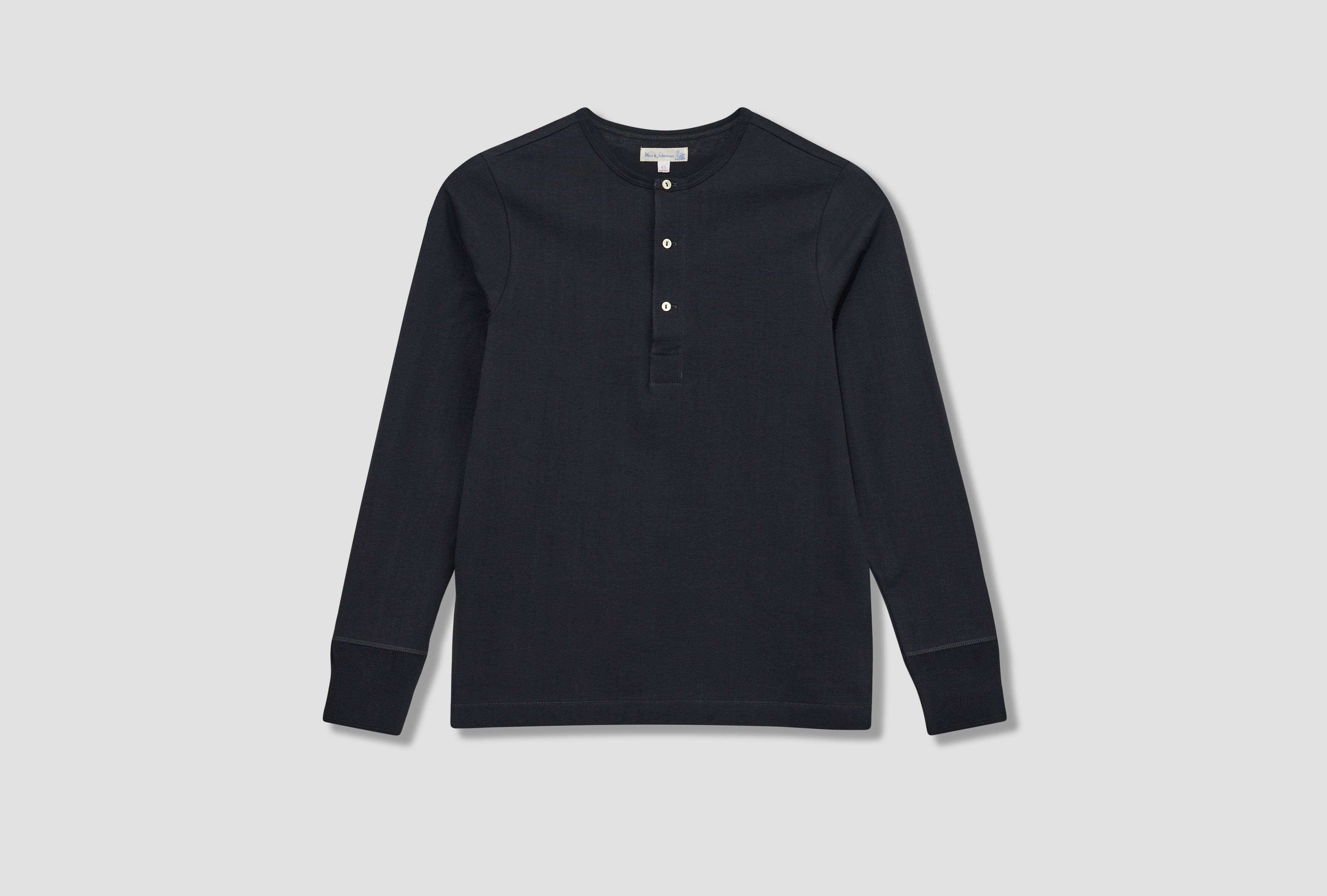 206 LOOPWHEELED MIDWEIGHT LONG SLEEVE HENLEY - 7,2OZ/SQ.YD. / CLASSIC FIT Charcoal