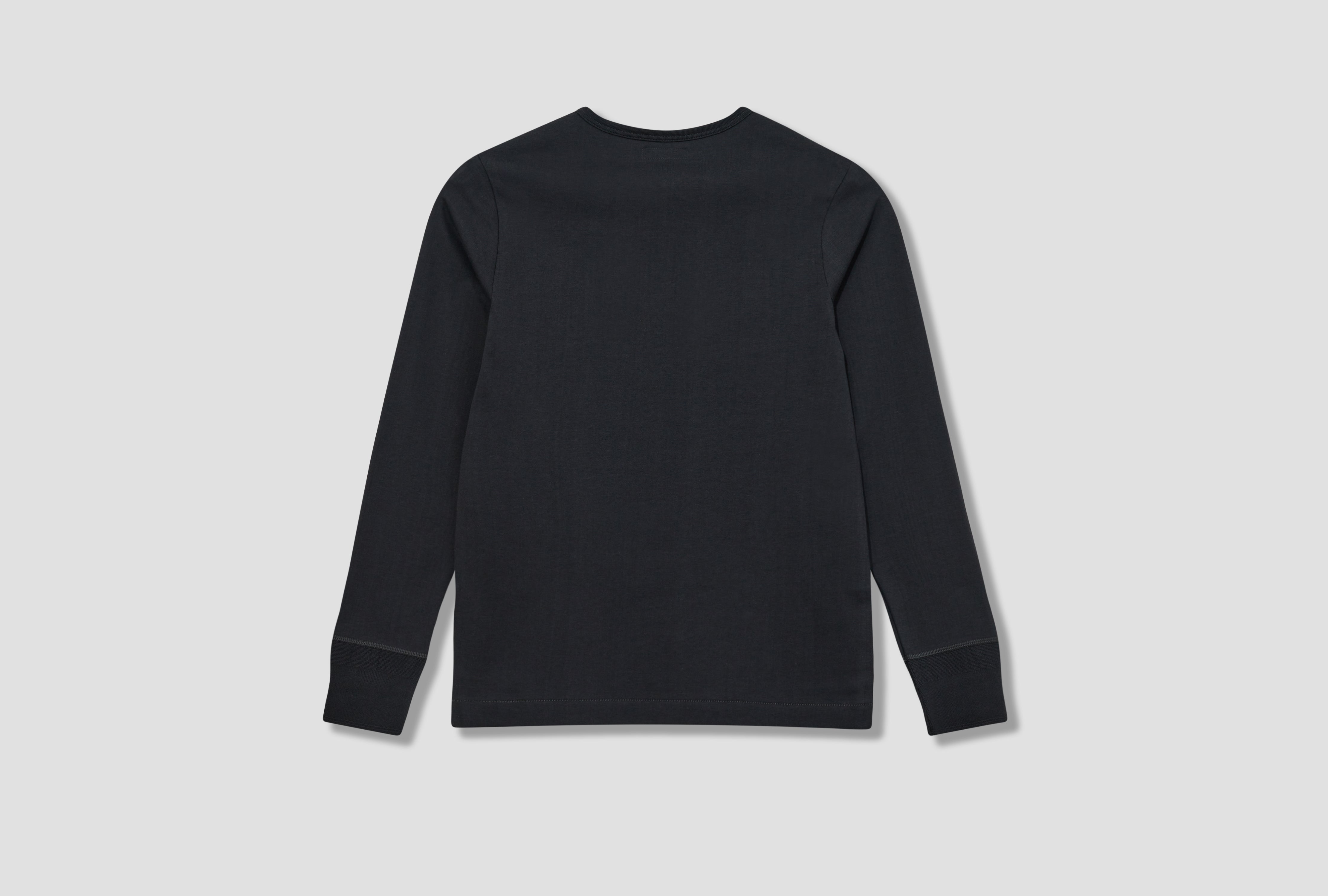 206 LOOPWHEELED MIDWEIGHT LONG SLEEVE HENLEY - 7,2OZ/SQ.YD. / CLASSIC FIT Charcoal