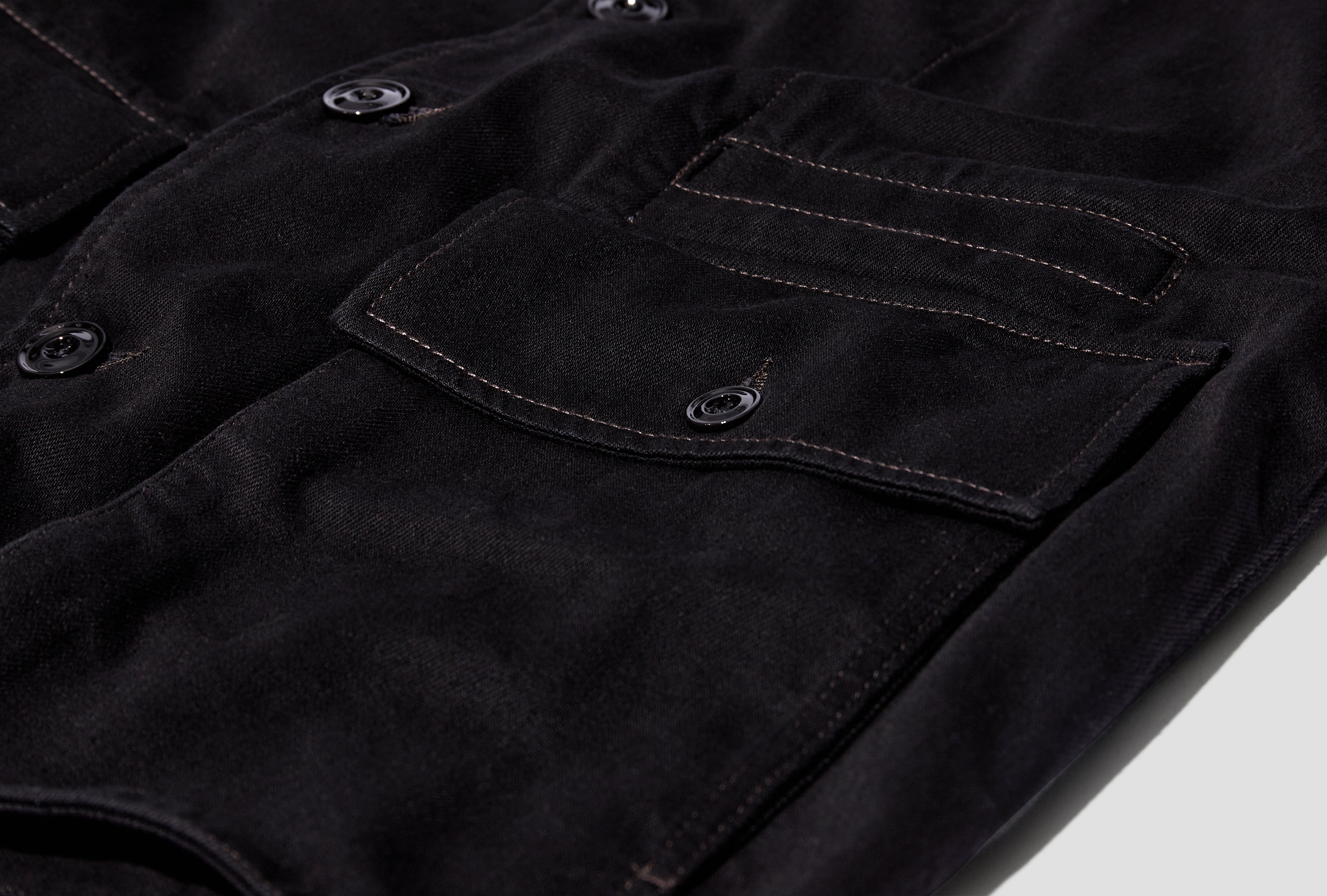 BOXY JACKET - HEAVY BLACK DENIM OW306 LD1031 Black