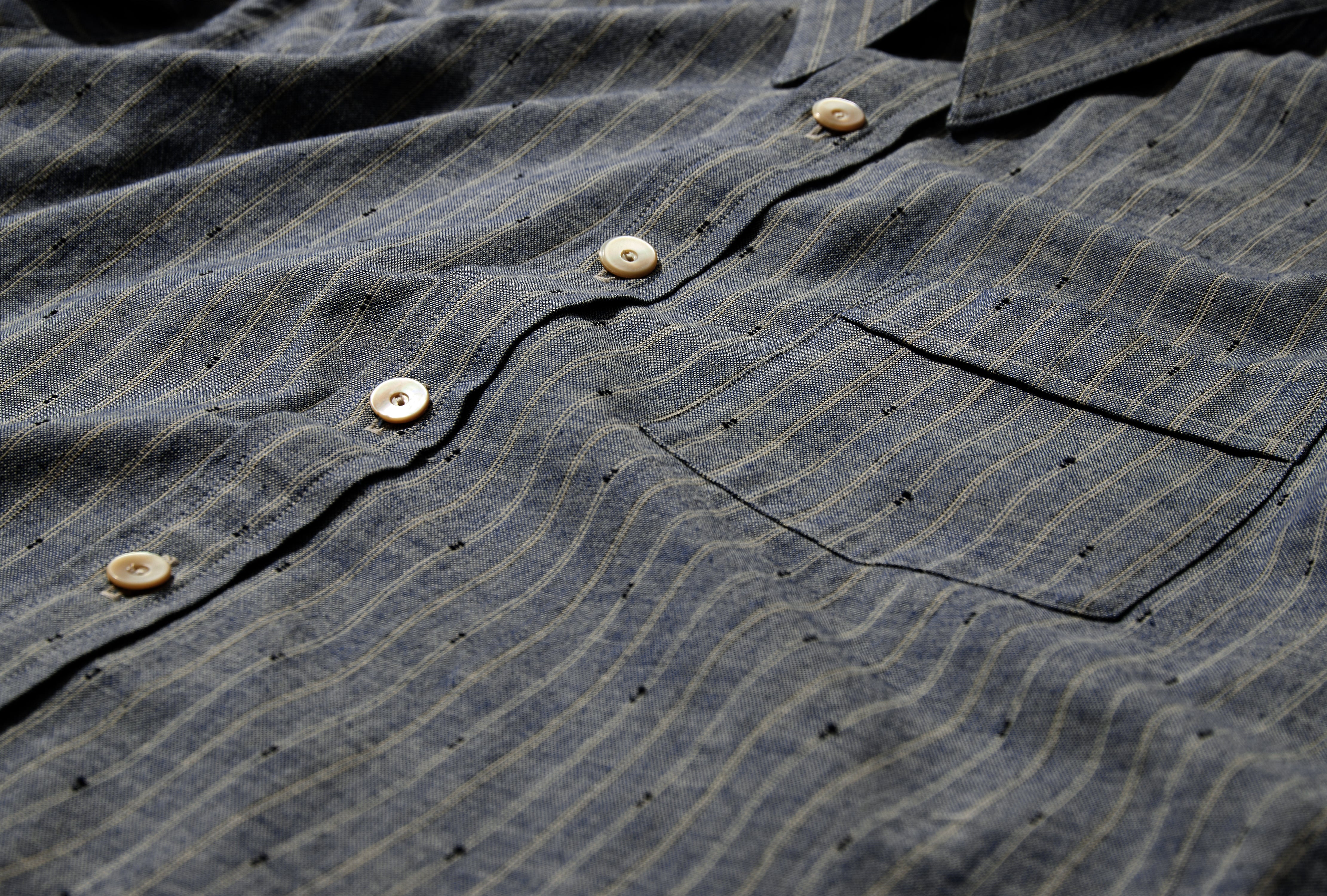 LOT.106 NARROW COLLAR SHIRT - INDIGO CHAMBRAY TTSS25106 Blue