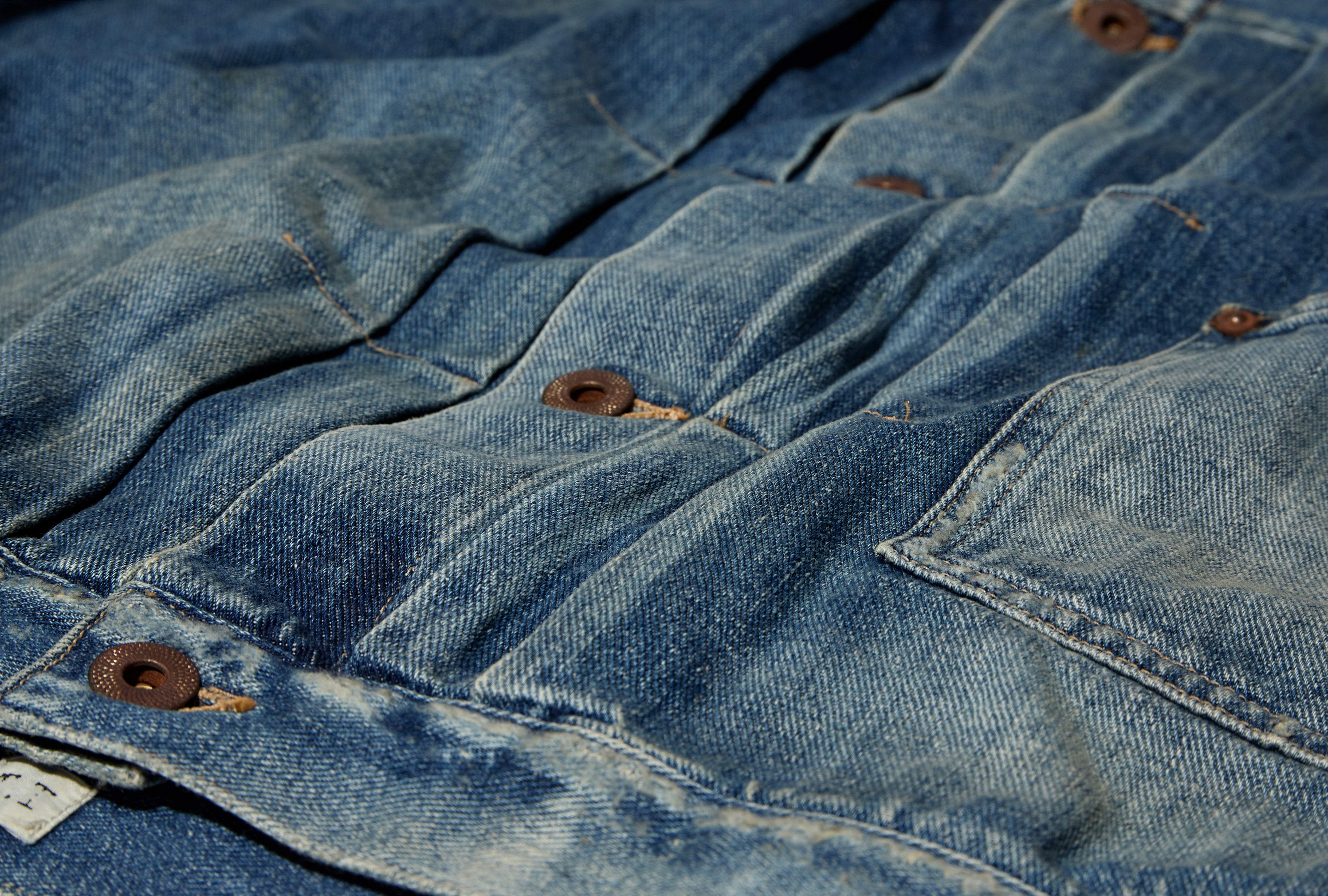 LOT.703 DENIM JACKET C.1920'S - DAMAGED INDIGO TTCORE703