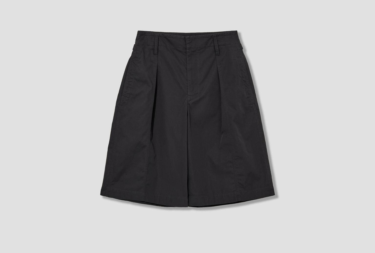 MAXI PLEATED BERMUDA - COMPACT COTTON TWILL PA1212 LF1352 Charcoal