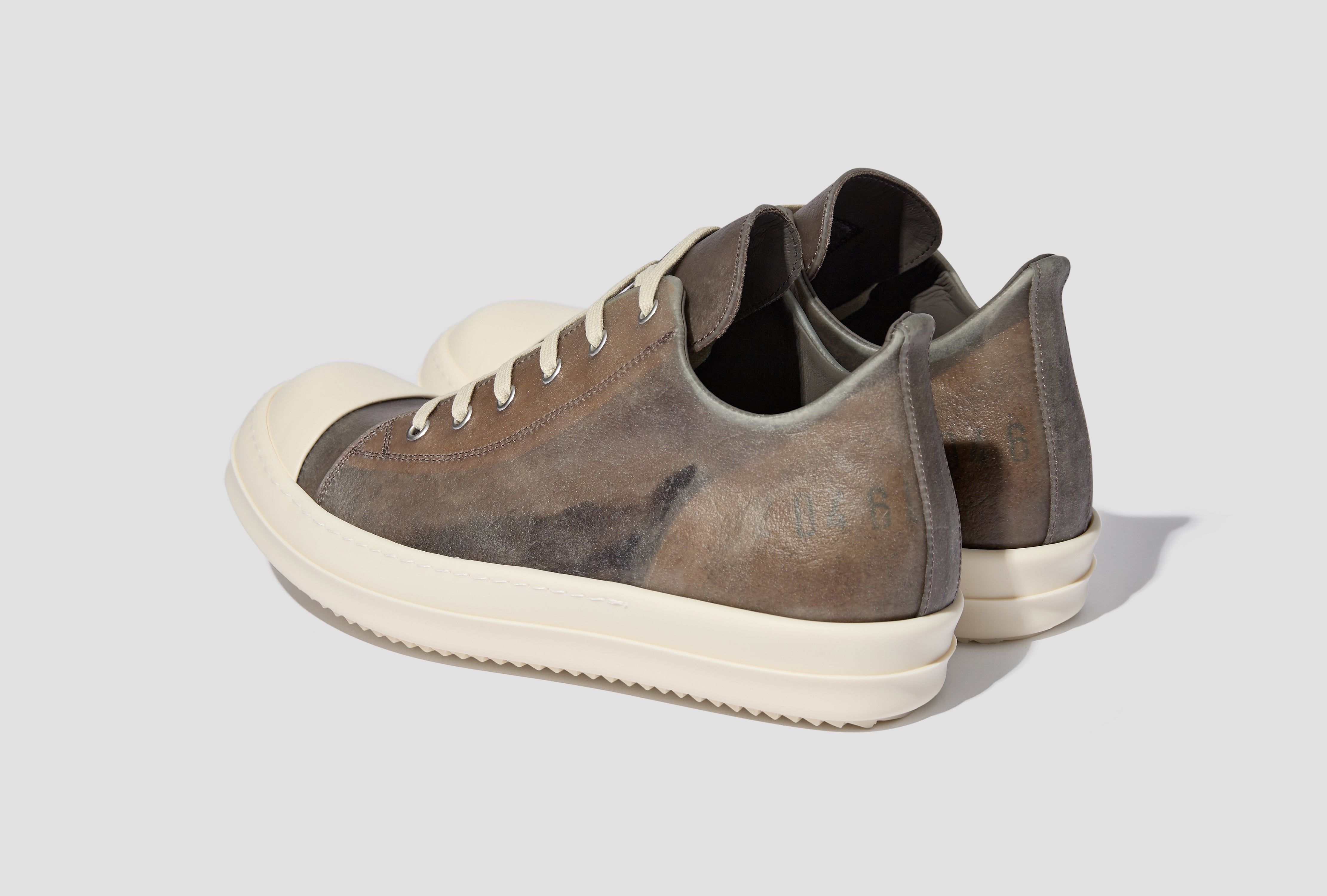 LOW SNEAKS - TRANSPARENT COW LEATHER / DUST/MILK/MILK RR01E5891 LCT