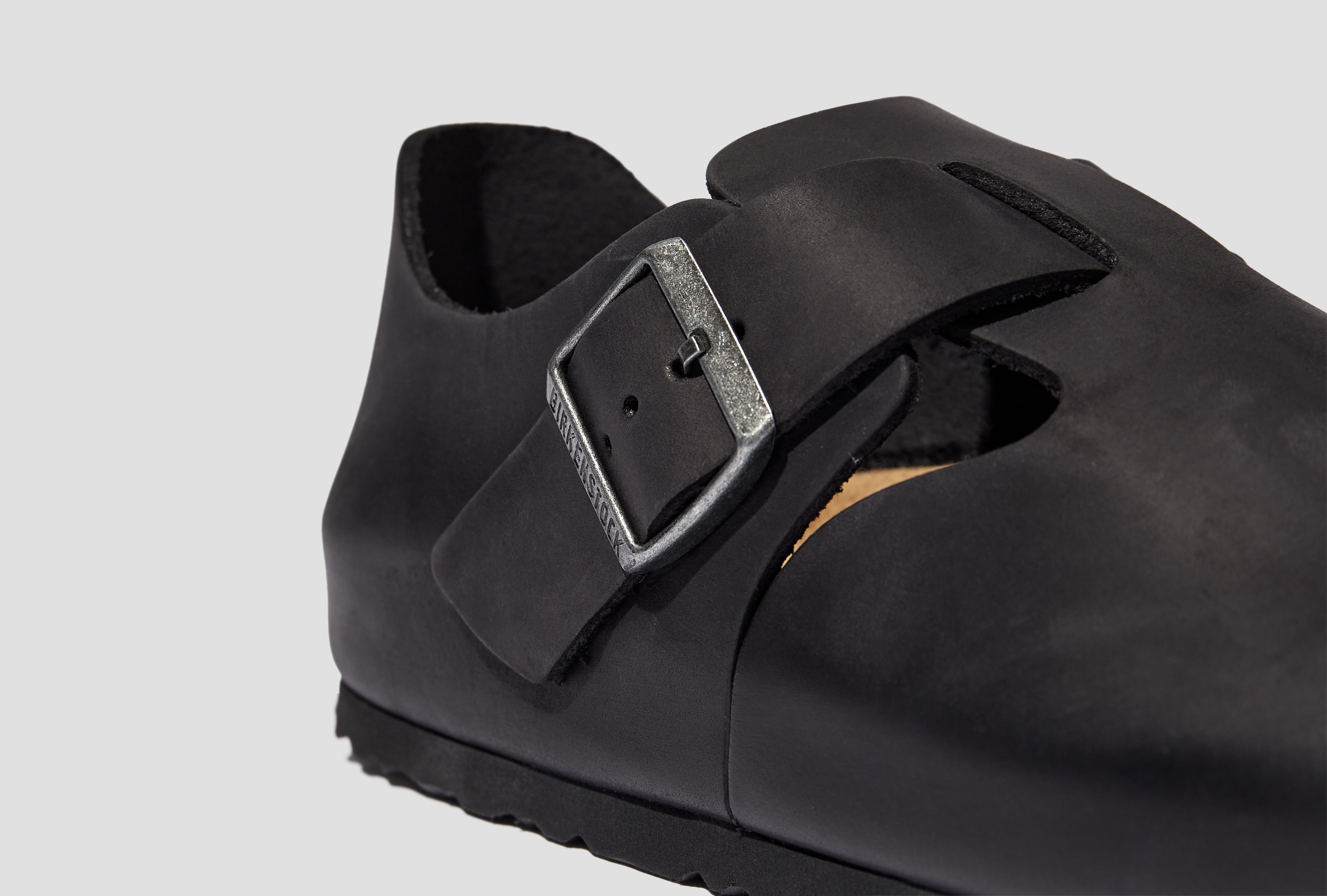 LONDON - NATURAL LEATHER OILED / BLACK - NARROW 166543