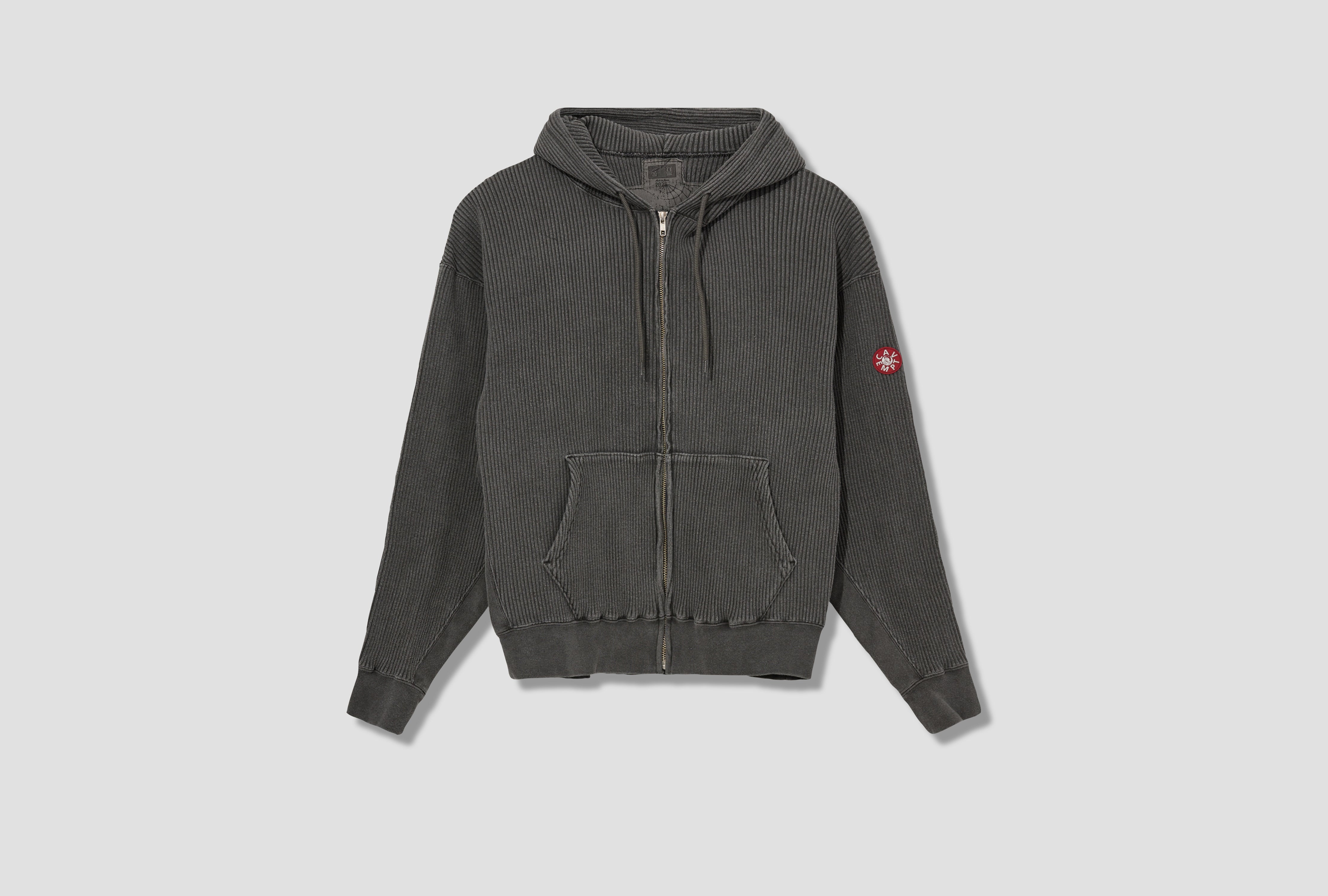 OVERDYE WIDE RIB CUT ZIP HOODY CES27CS18 Charcoal
