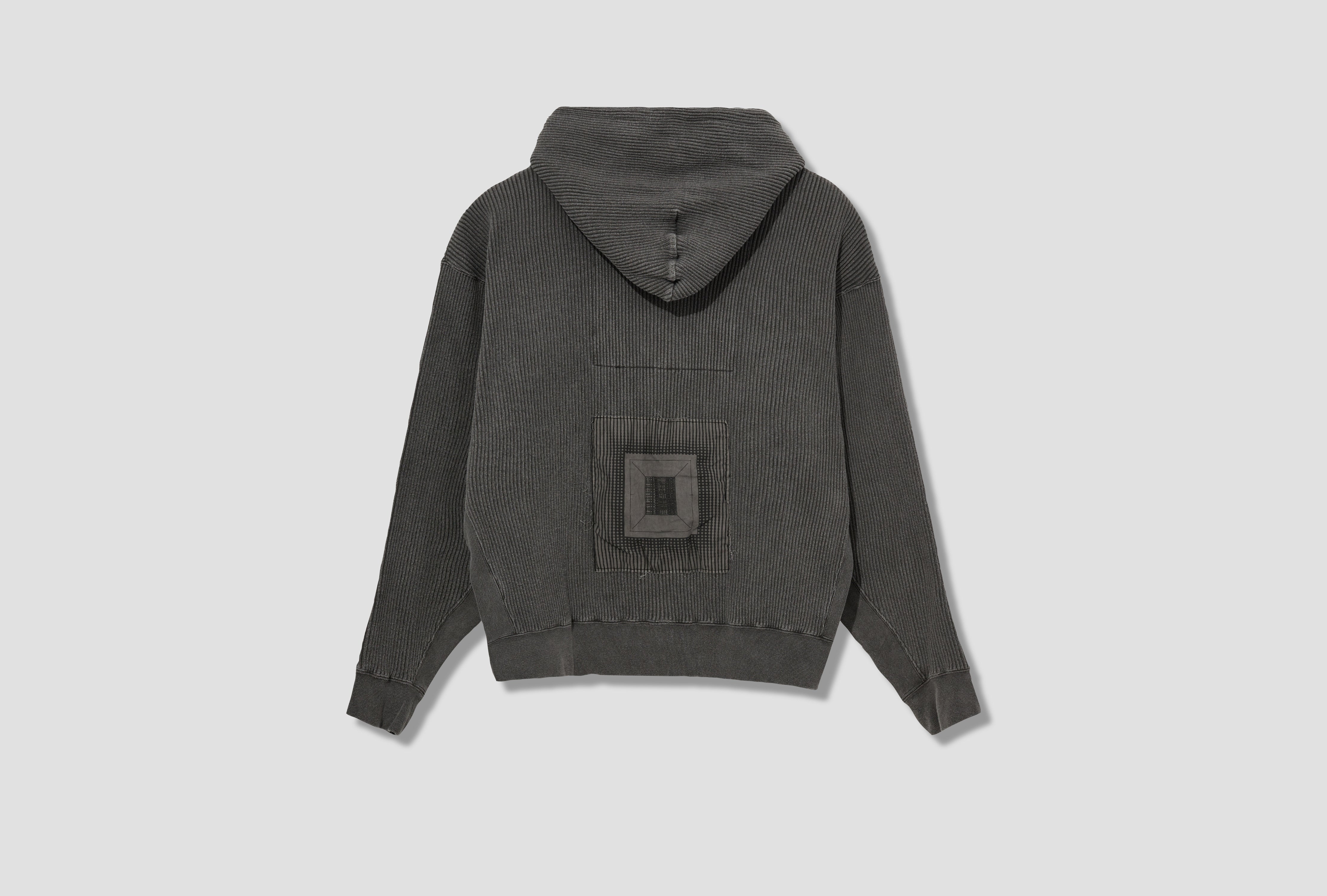 OVERDYE WIDE RIB CUT ZIP HOODY CES27CS18 Charcoal