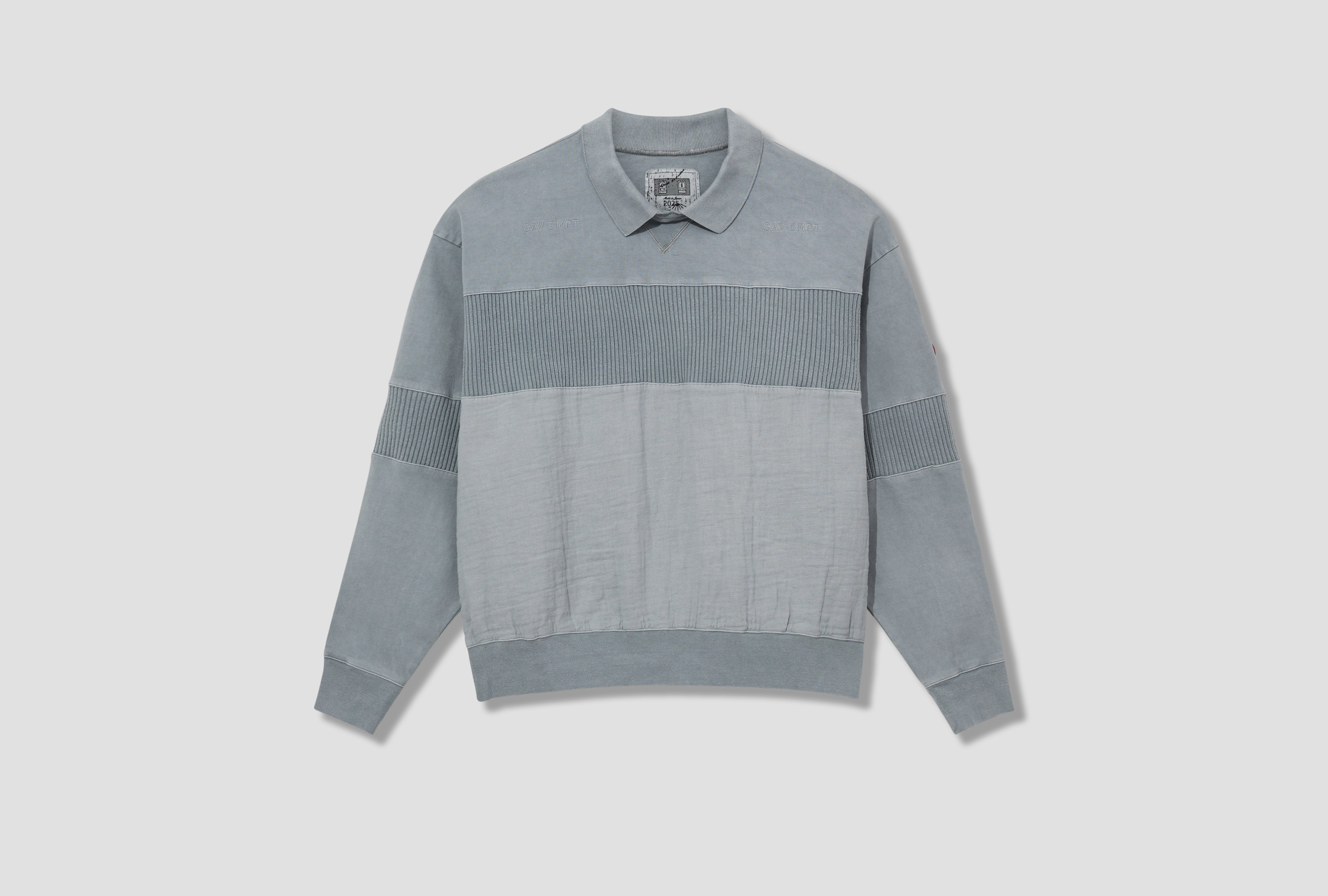 OVERDYE COLLARED LIGHT CREW NECK CES27CS21 Grey