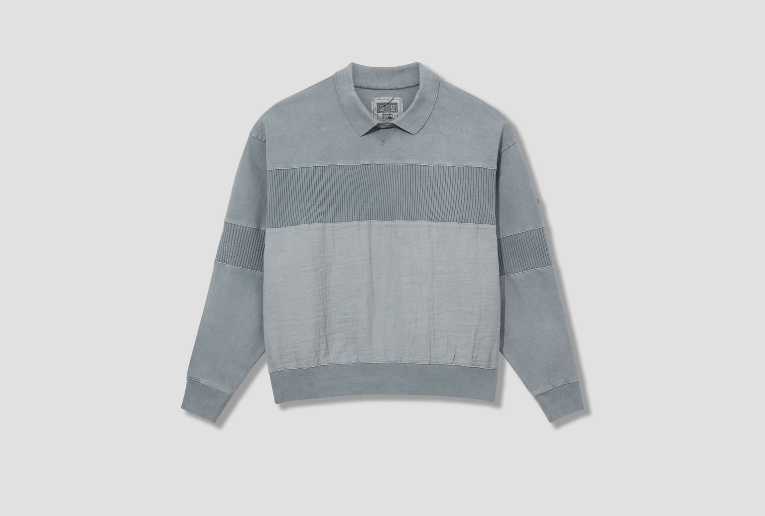 OVERDYE COLLARED LIGHT CREW NECK CES27CS21 Grey