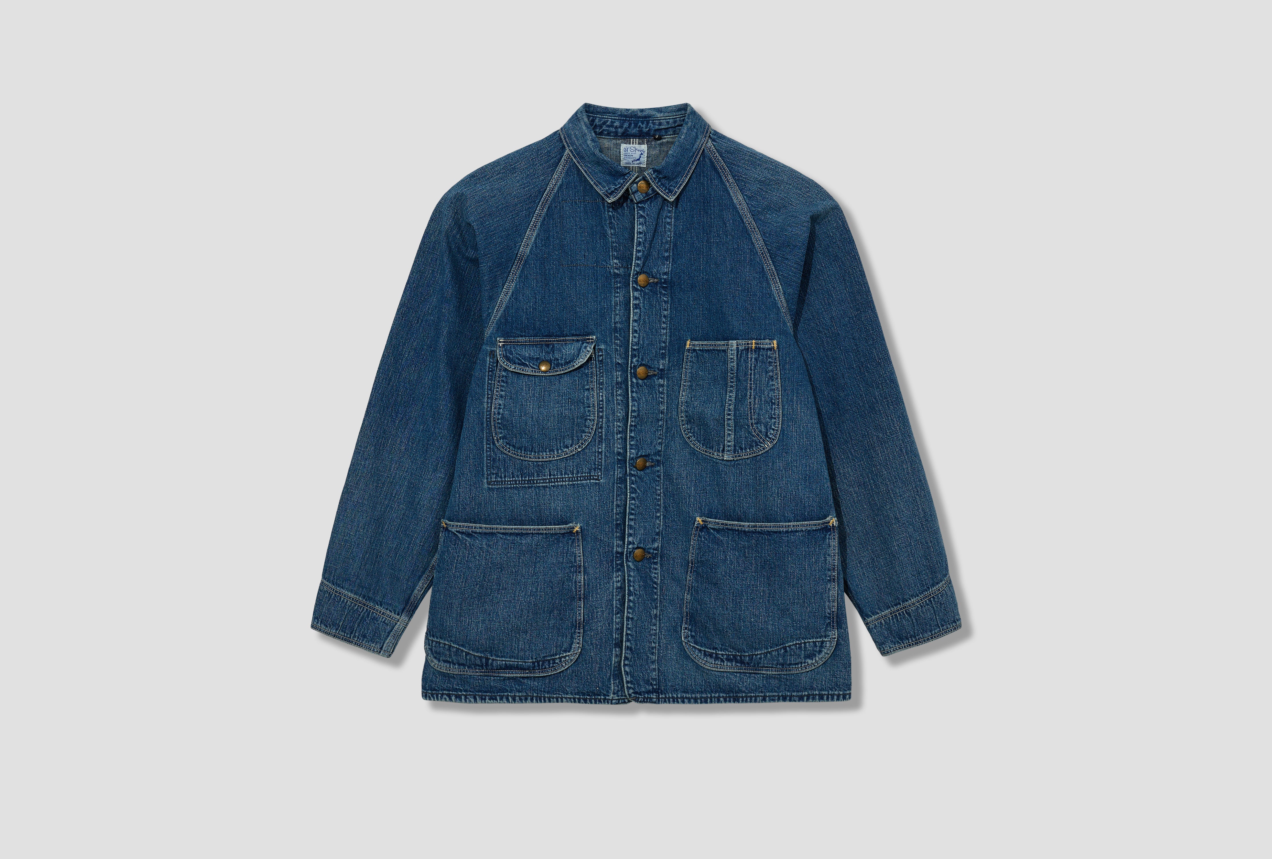 1950'S COVERALL USED WASH - 9OZ ORIGINAL SELVEDGE DENIM / DENIM USED 03-6140-95 Light blue