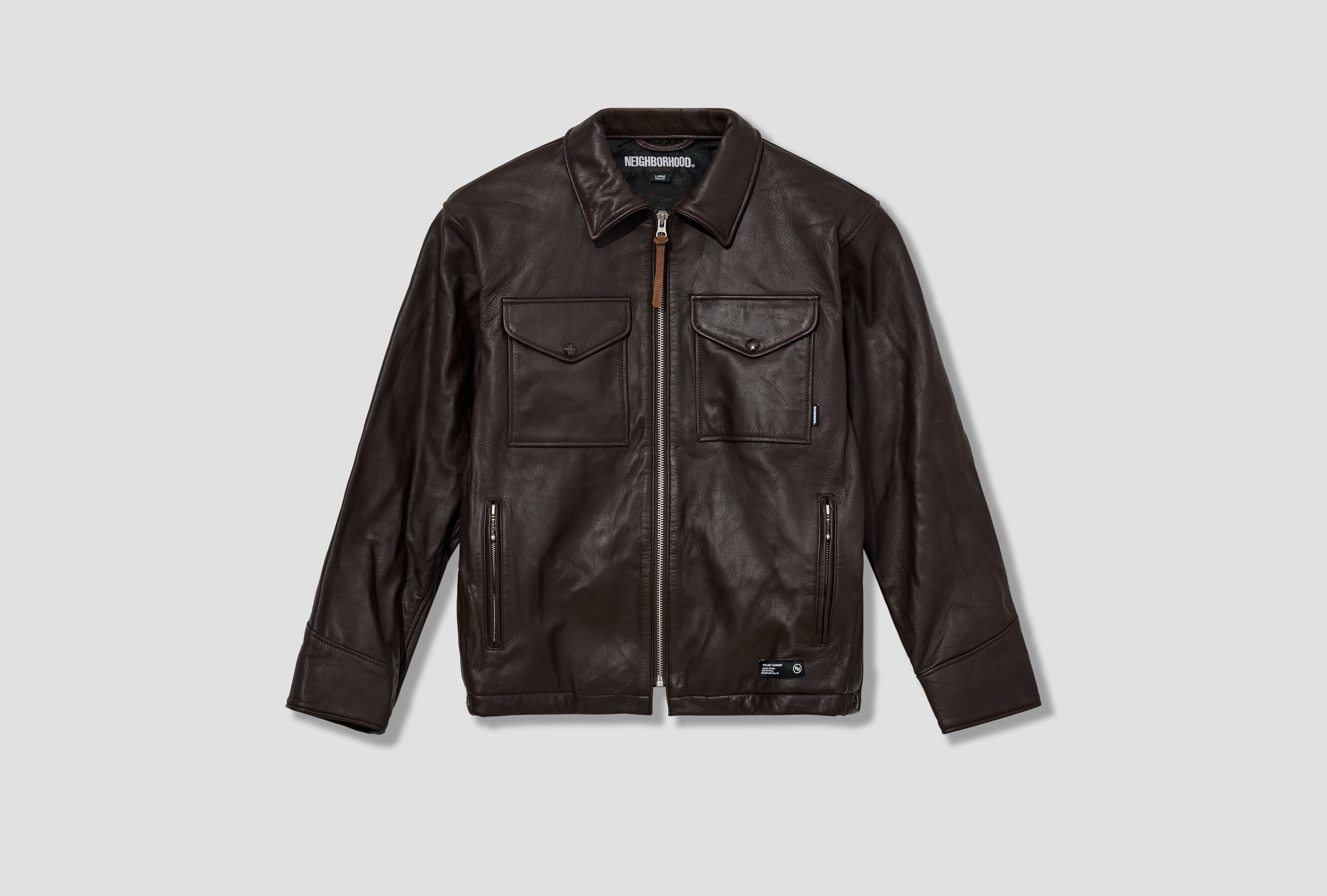 LEATHER PM JACKET 251SZNH-JKM01 Brown