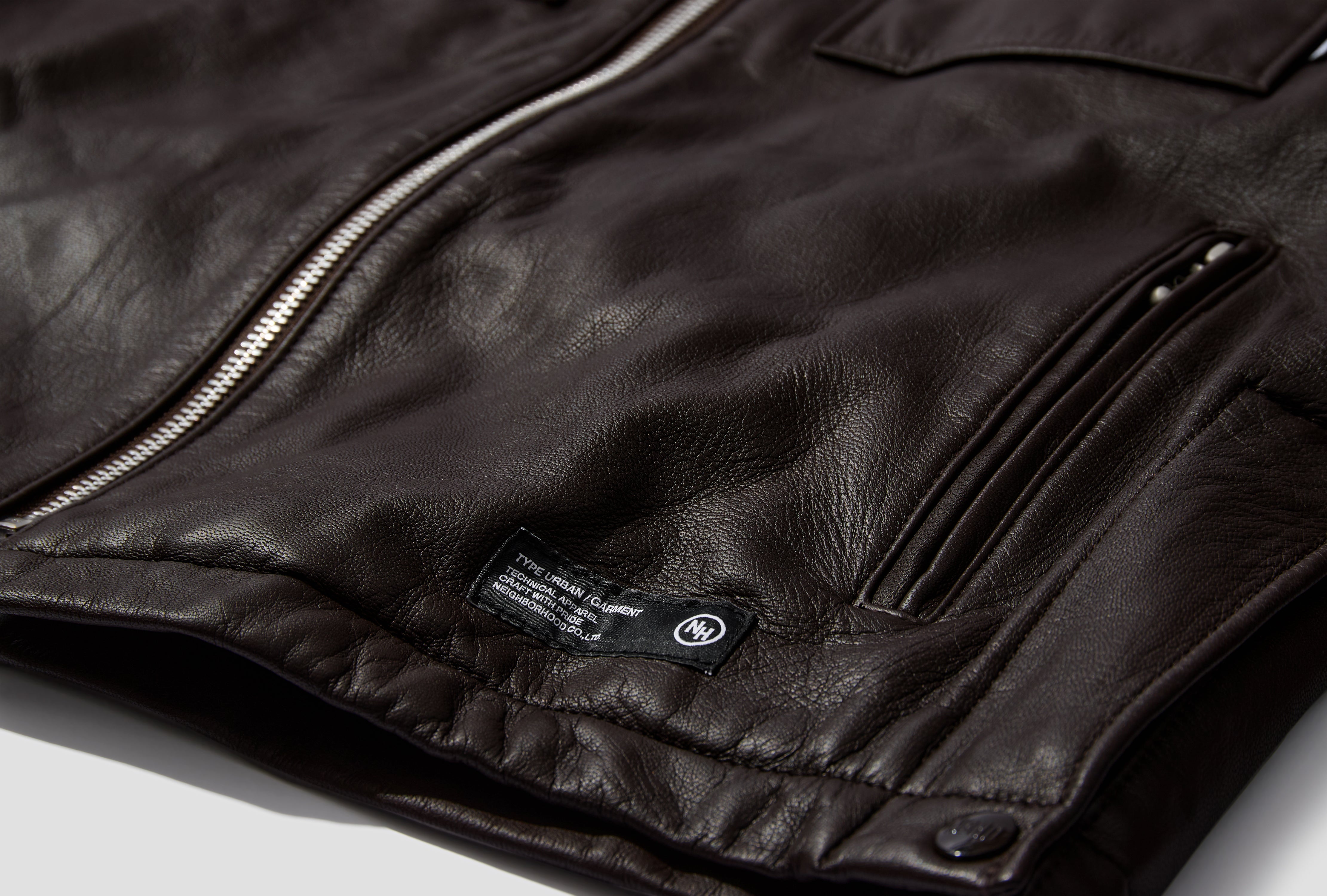 LEATHER PM JACKET 251SZNH-JKM01 Brown