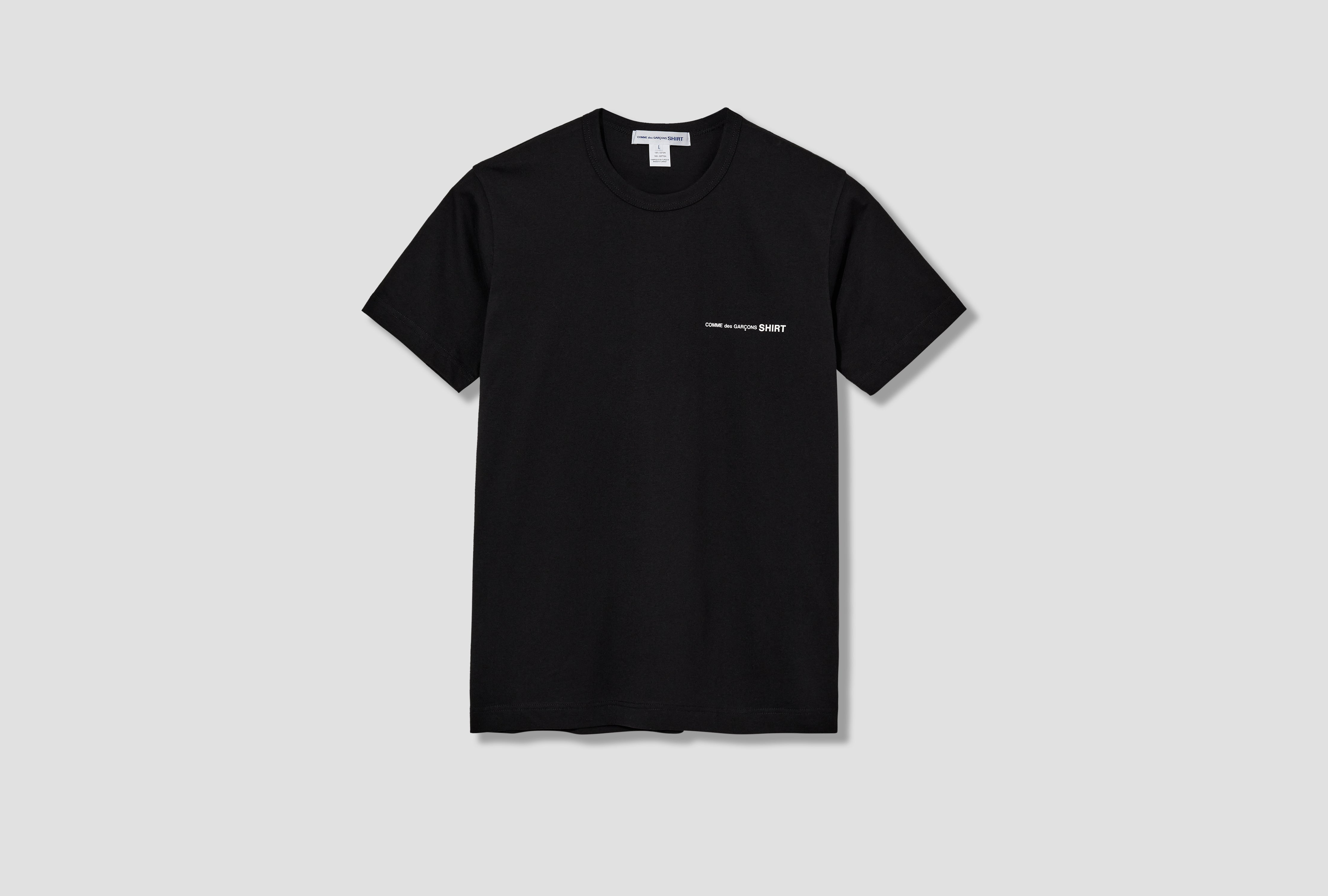 COTTON JERSEY PLAIN WITH PRINTED "CDG SHIRT" LOGO ON CHEST FO-T026-S25 Black