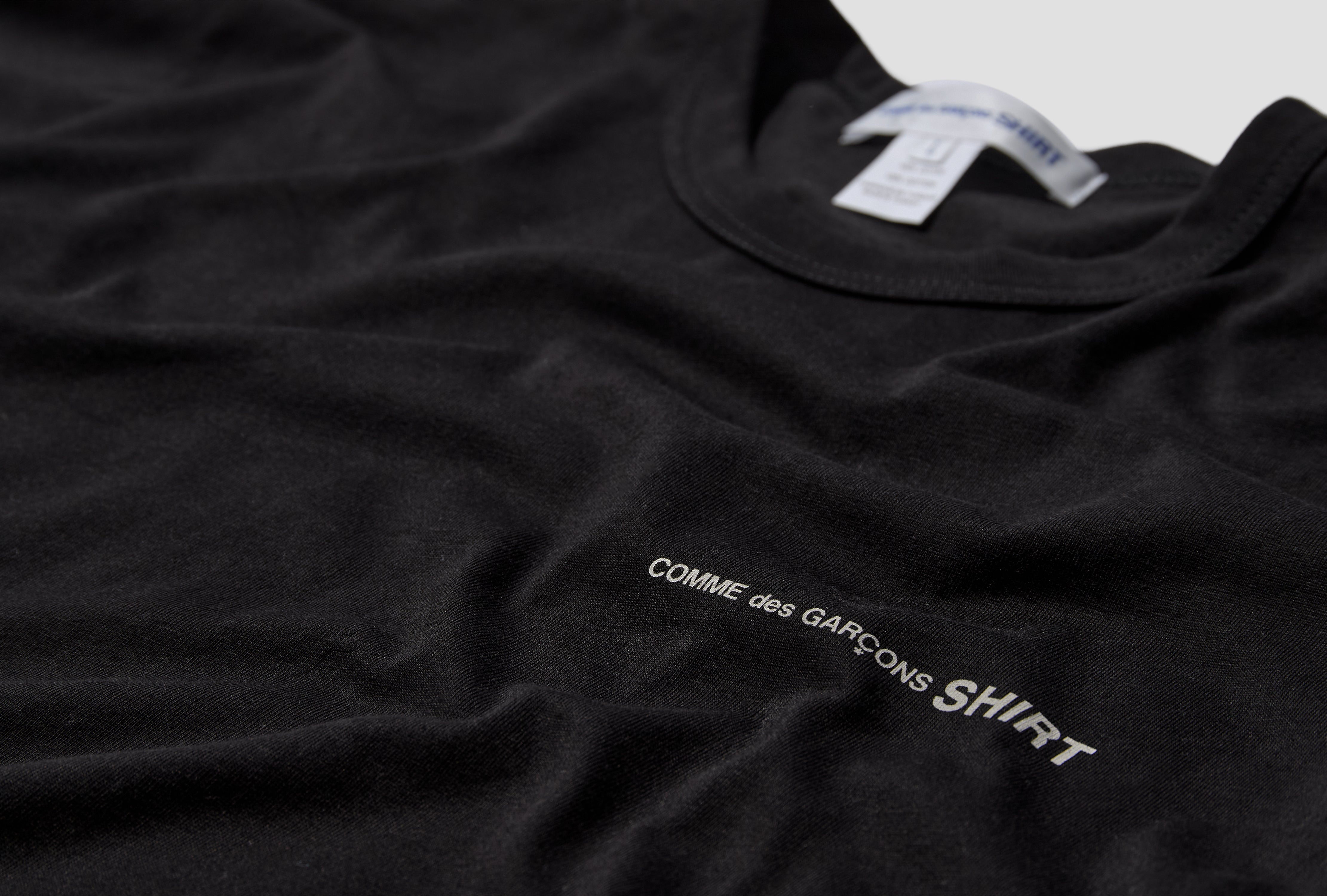 COTTON JERSEY PLAIN WITH PRINTED "CDG SHIRT" LOGO ON CHEST FO-T026-S25 Black