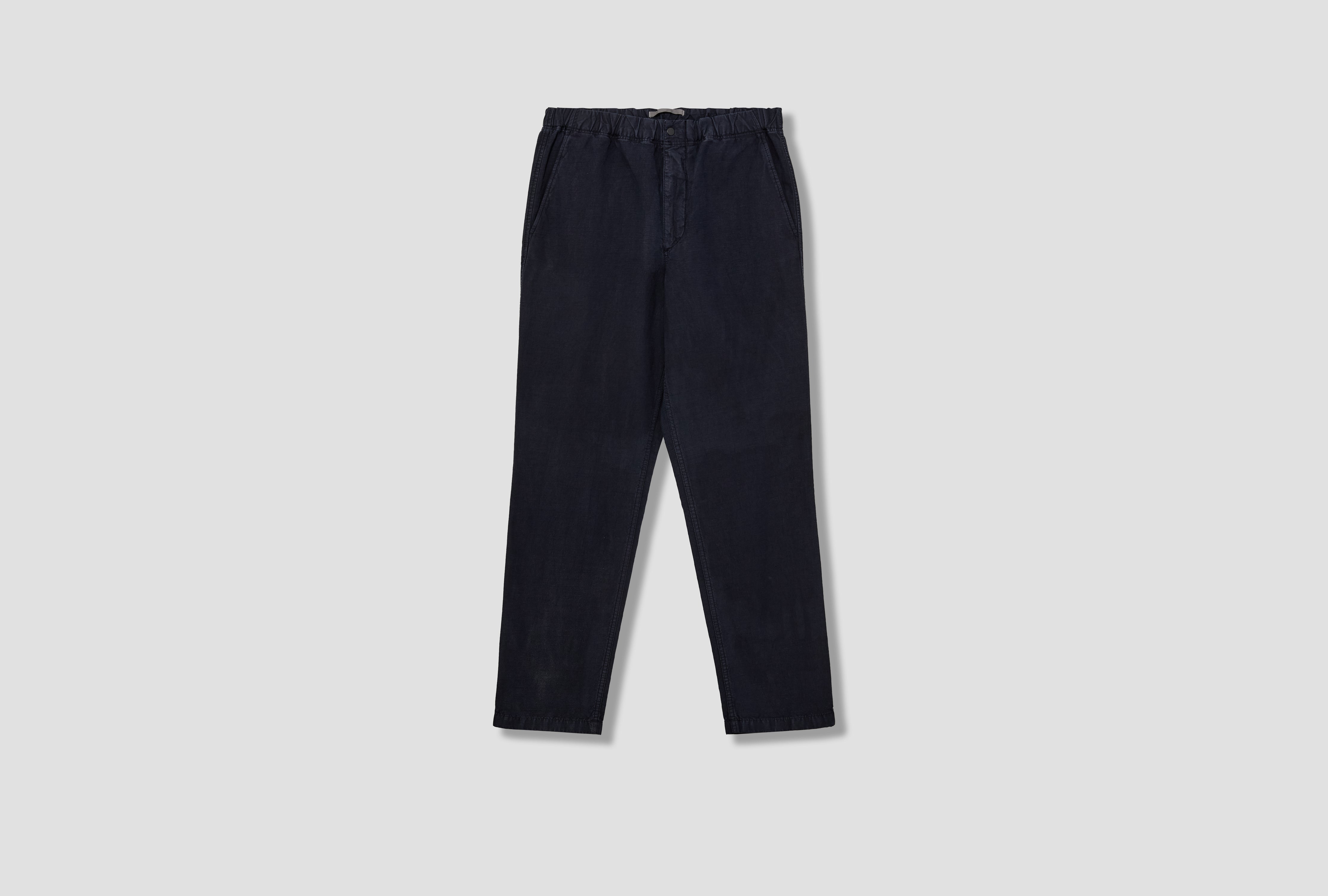 EZRA RELAXED COTTON LINEN TROUSER N25-0420 Navy