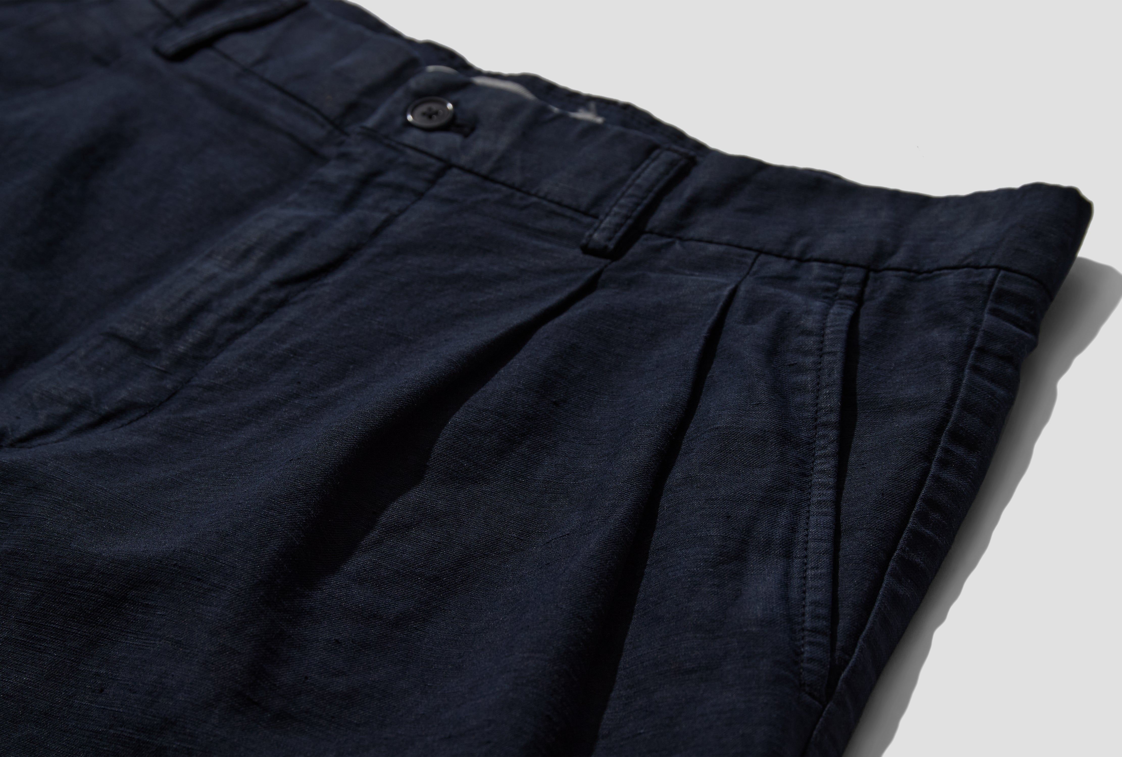 BENN COTTON LINEN SHORTS N35-0617 Navy