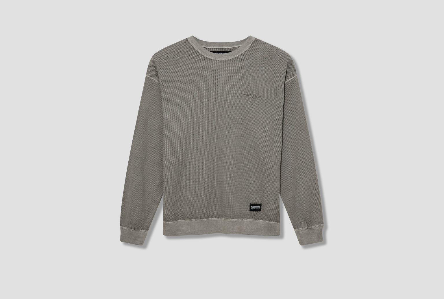 PIGMENT DYED WAFFLE FABRIC CREWNECK LS 251FPNH-CSM15 Grey