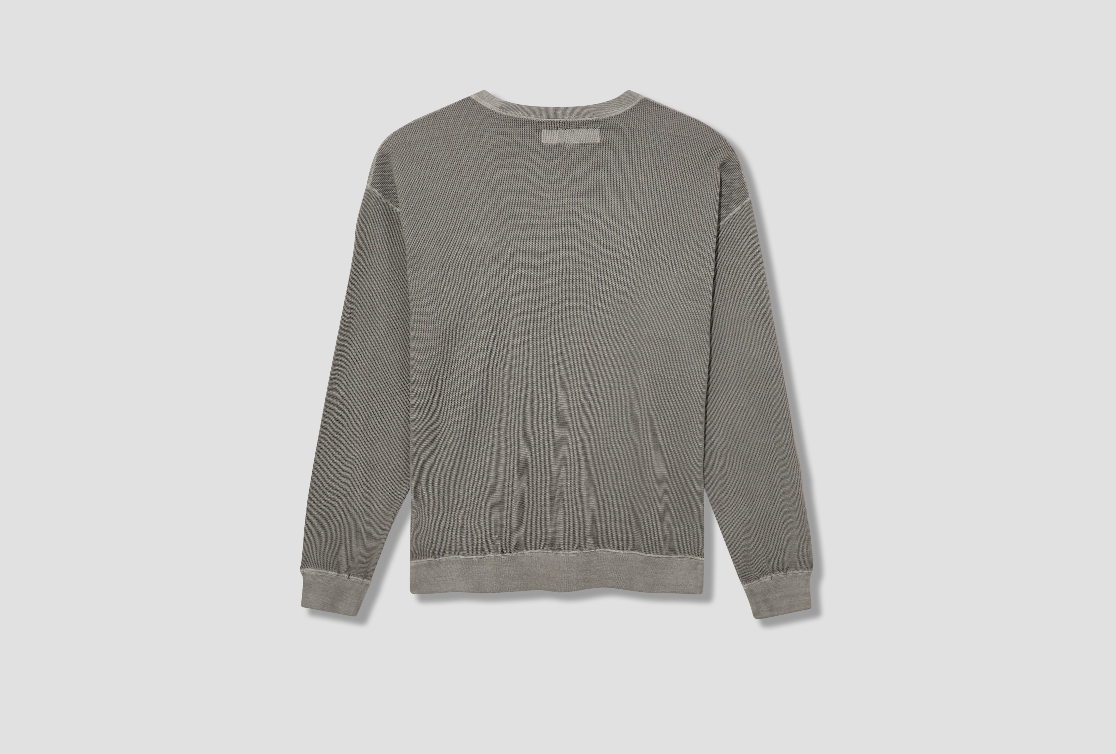 PIGMENT DYED WAFFLE FABRIC CREWNECK LS 251FPNH-CSM15 Grey