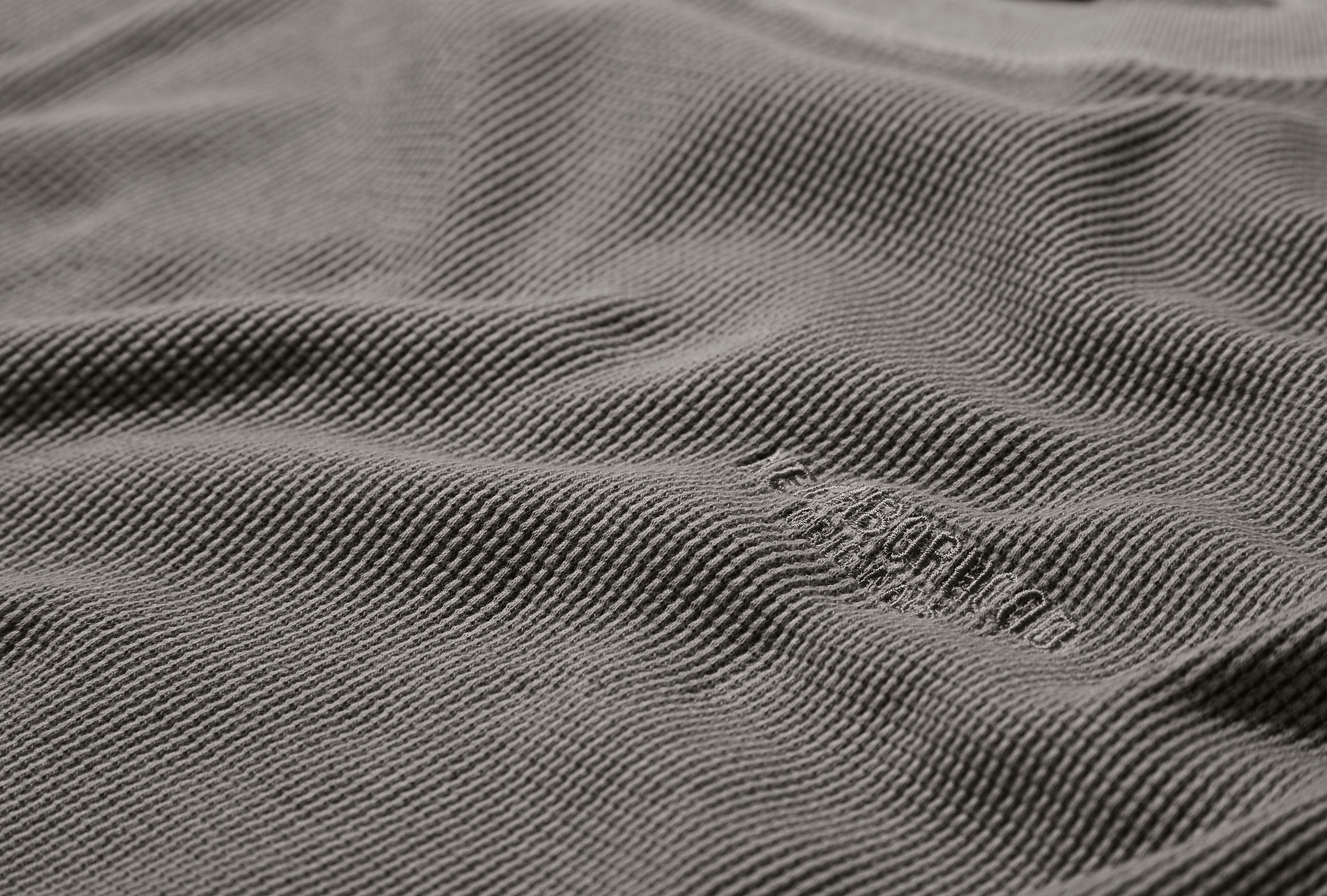PIGMENT DYED WAFFLE FABRIC CREWNECK LS 251FPNH-CSM15 Grey