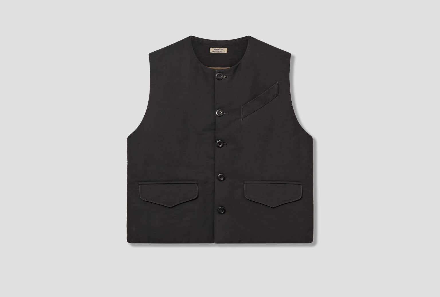 WADDED WAISTCOAT - BLACK AW-025-004