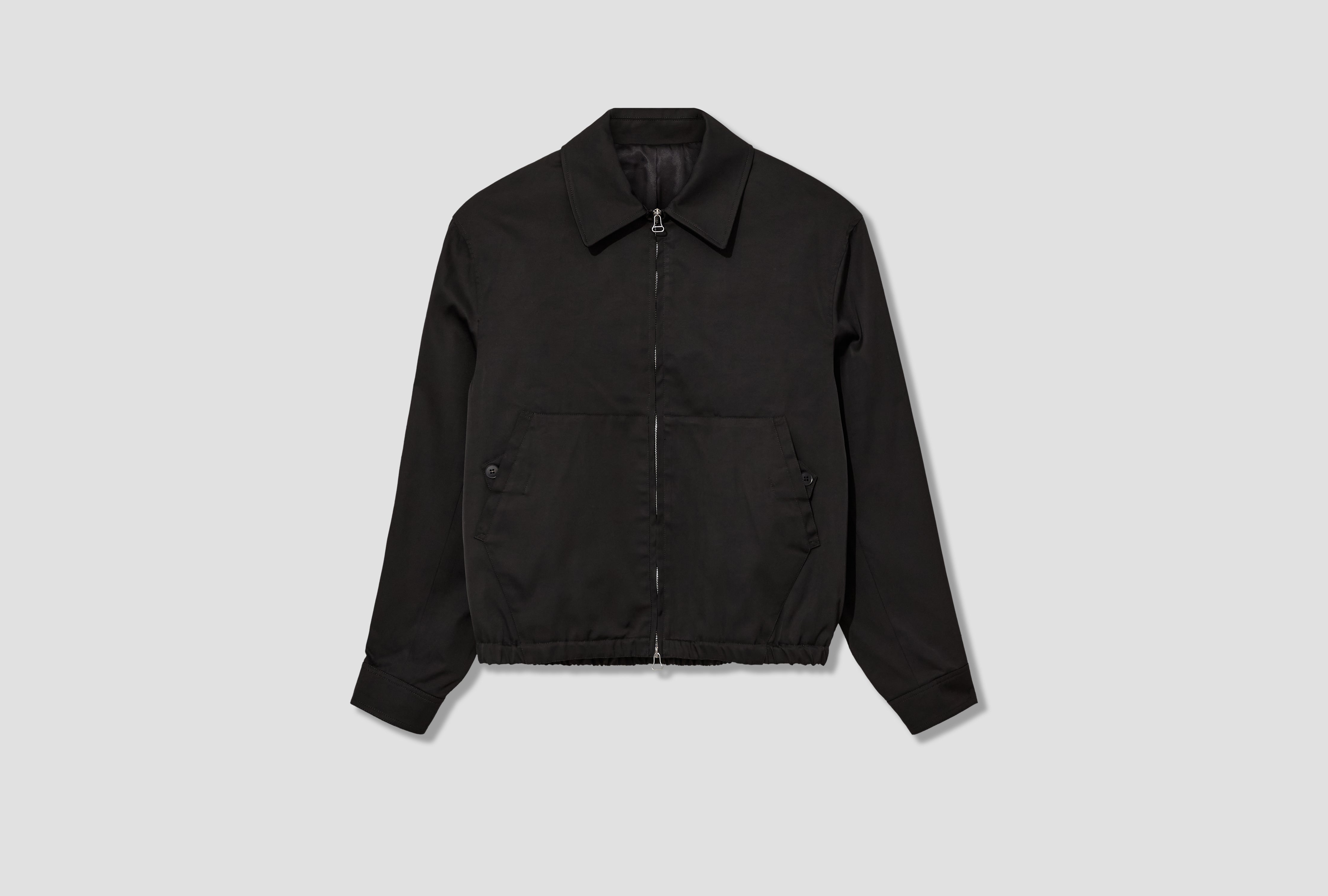 SCULPTURAL NYLON BOMBER - RECYCLED NYLON AND COTTON CL207 Black