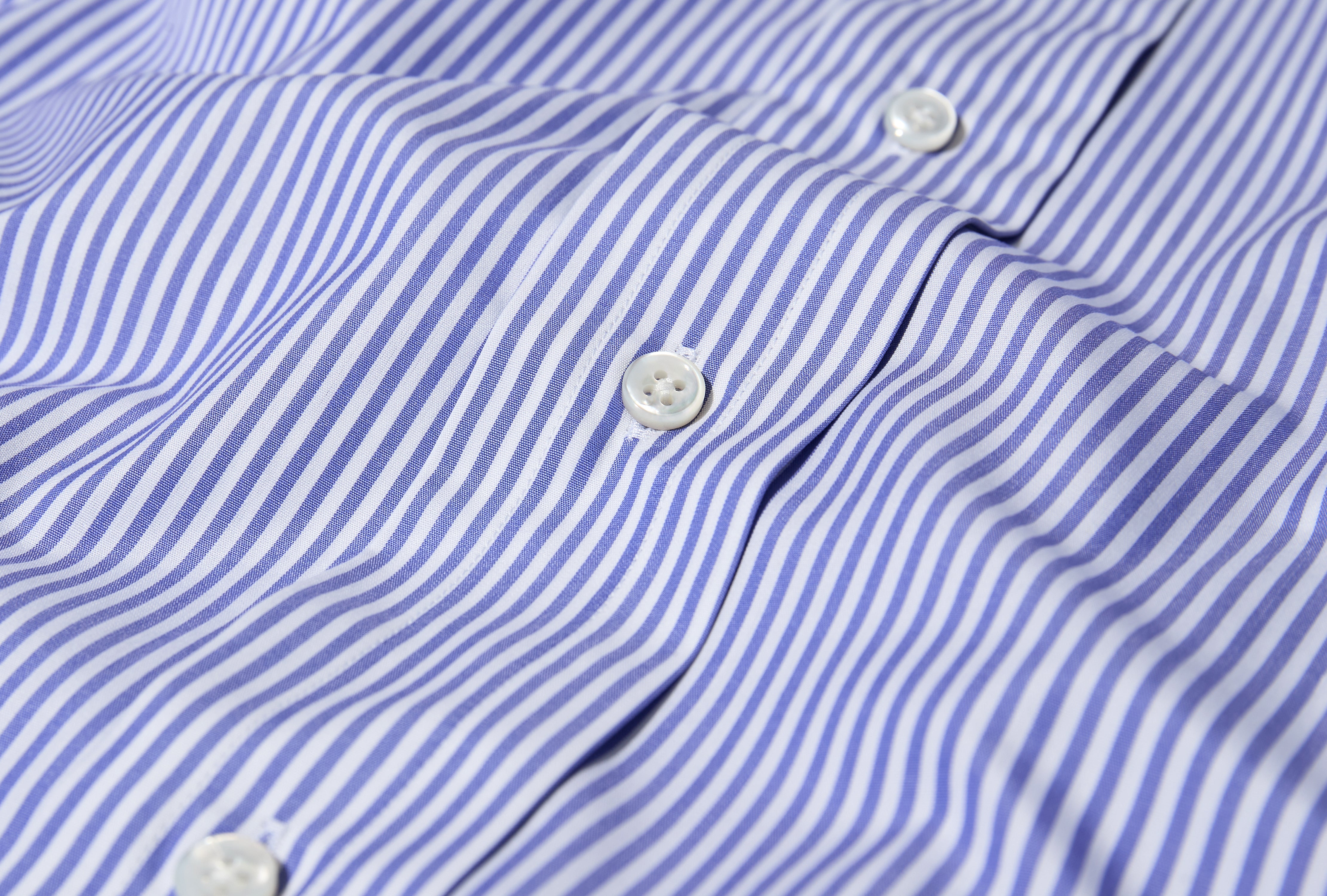 DOUBLE COLLAR SHIRT - COTTON BENGAL STRIPE CL504 Blue