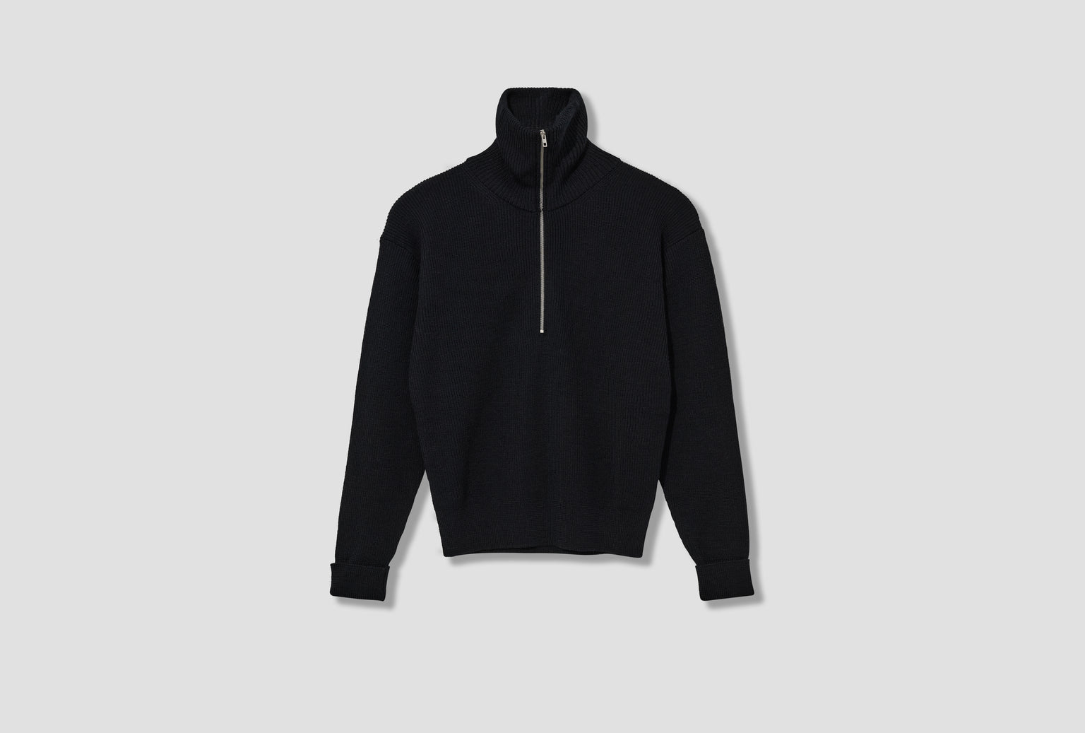 HALF ZIP SWEATER - VIRGIN WOOL TO1439 LK1042 Black