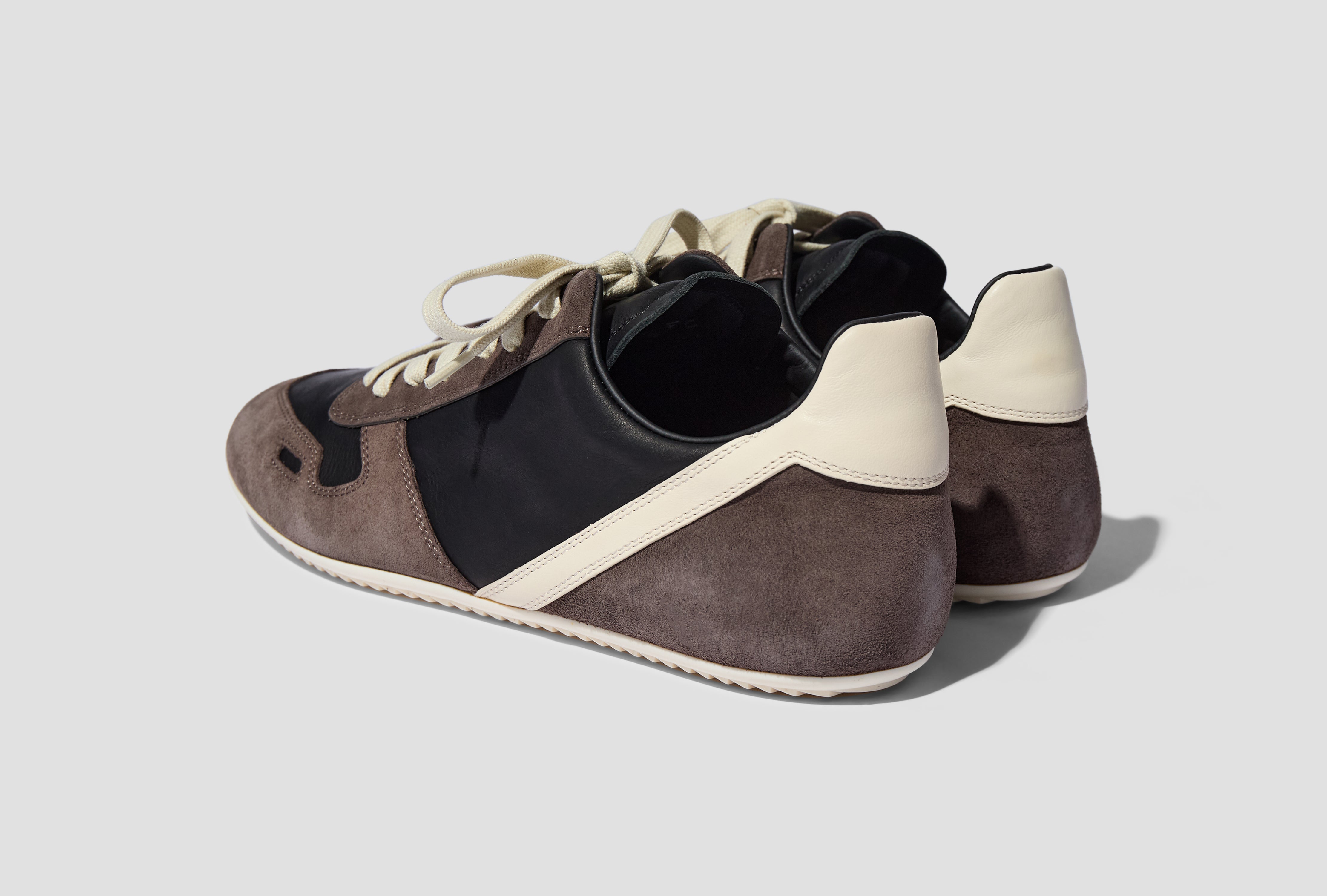 MINIMAL SNEAK - SUEDE LEATHER AND FULL GRAIN COW LEATHER / DRKDUST/BLACK/MILK/MILK RU02E1889 LVOOCO