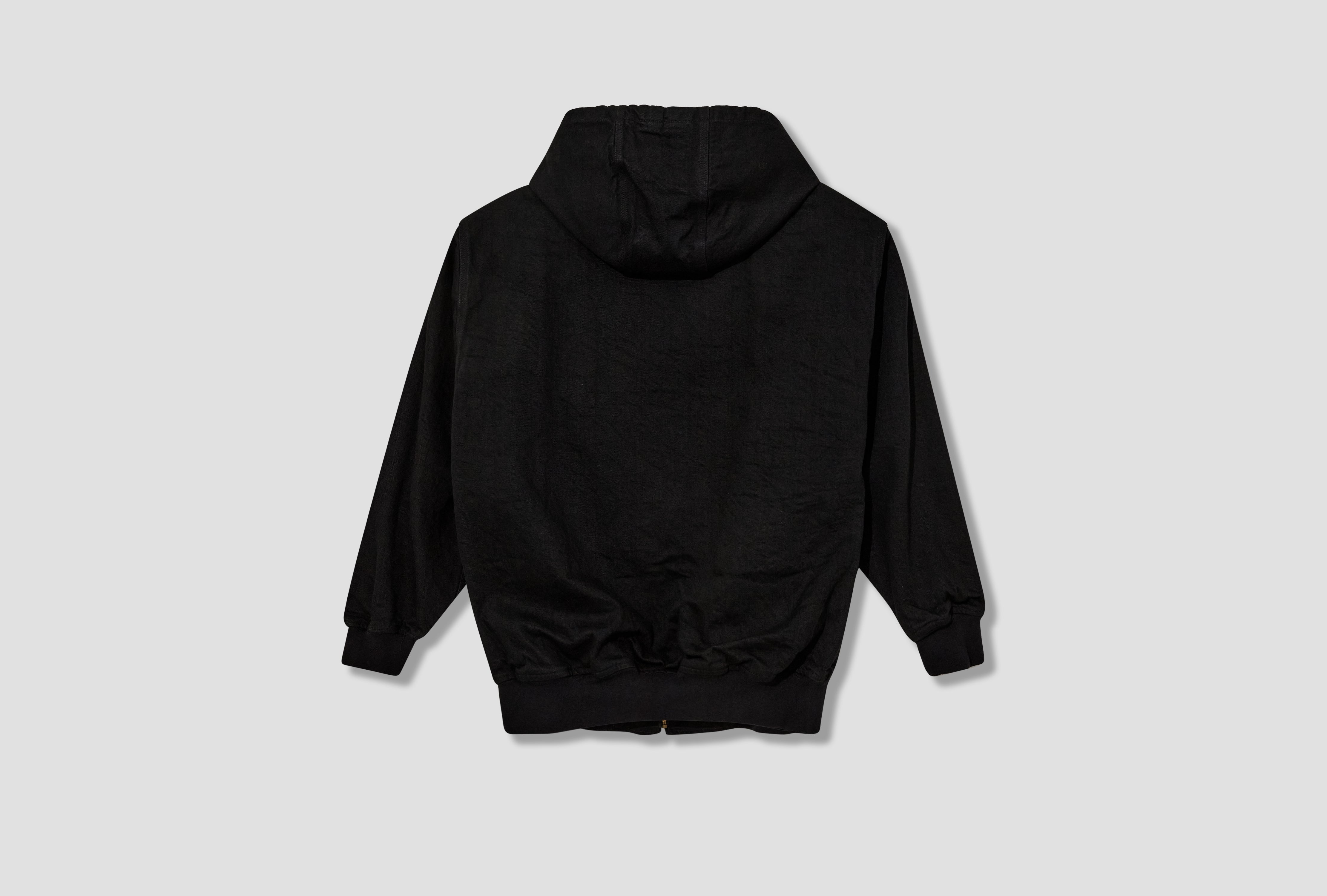 BLACK DENIM ZIP PARKA C03-01003 Black