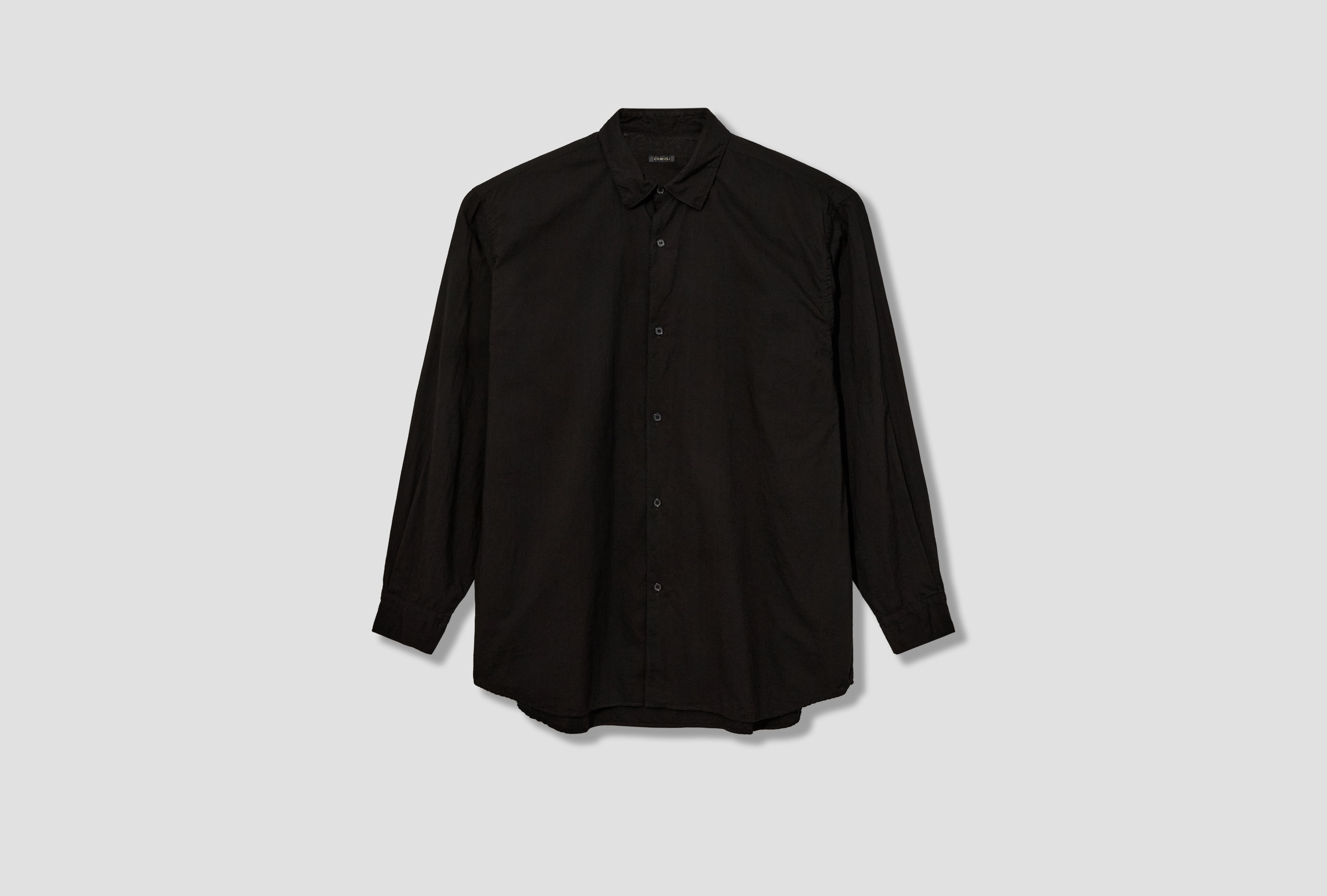 KHADI COTTON DOUBLE LAYER COMOLI SHIRT C03-02005 Black