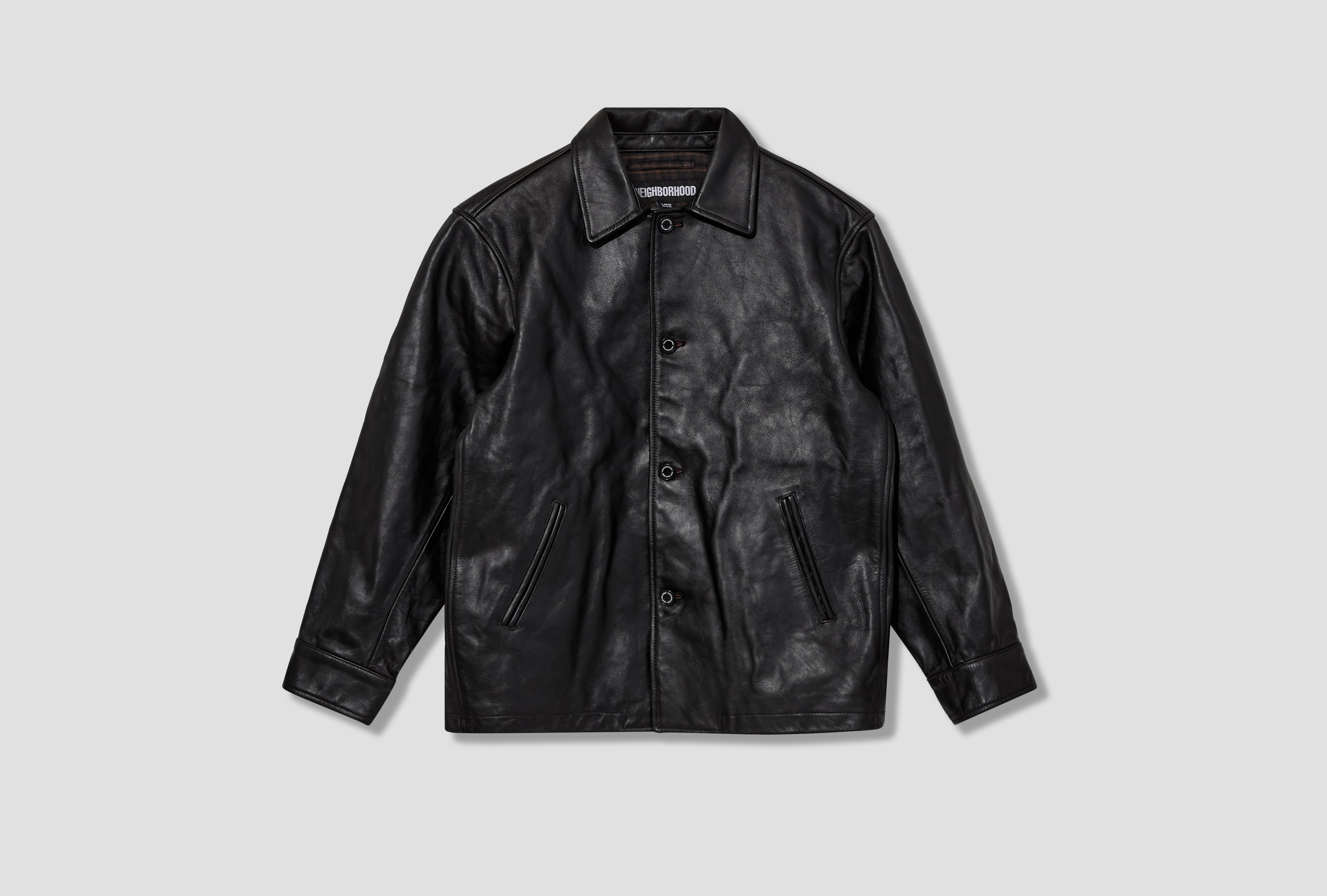 LEATHER CAR COAT 252SZNH-JKM06 Black
