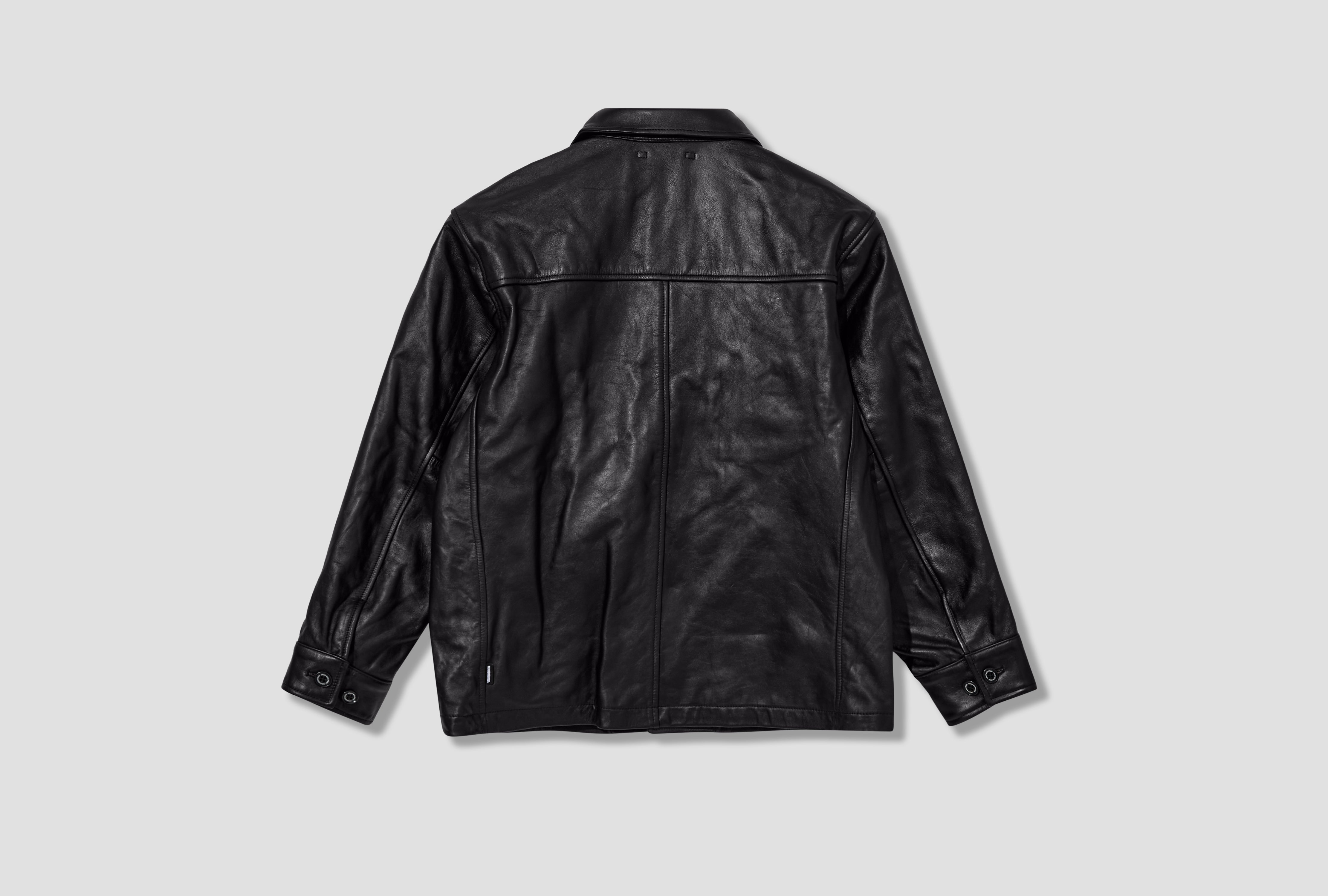 LEATHER CAR COAT 252SZNH-JKM06 Black