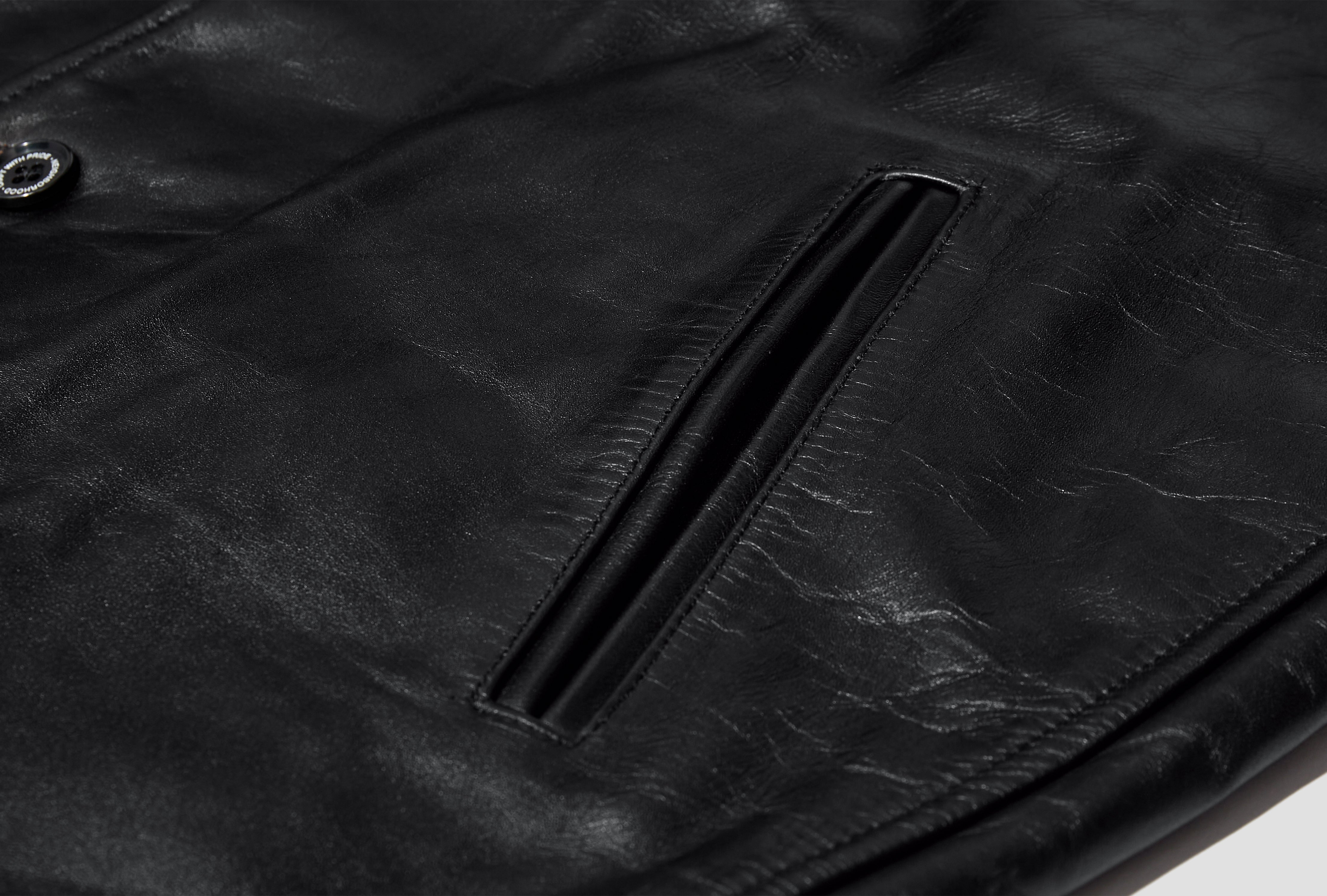 LEATHER CAR COAT 252SZNH-JKM06 Black