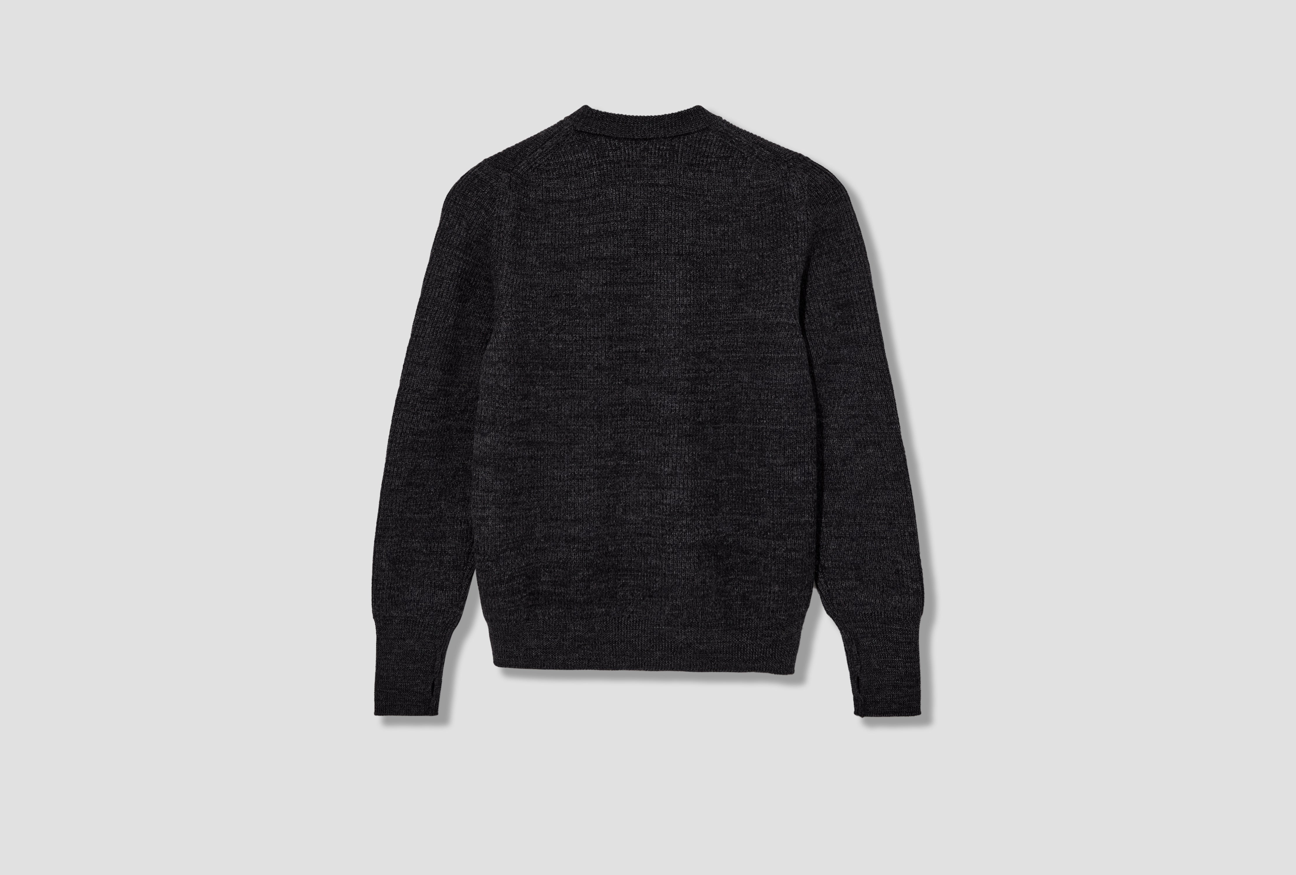 HENNING COTTON WOOL RIB SWEATER N45-0660 Dark grey