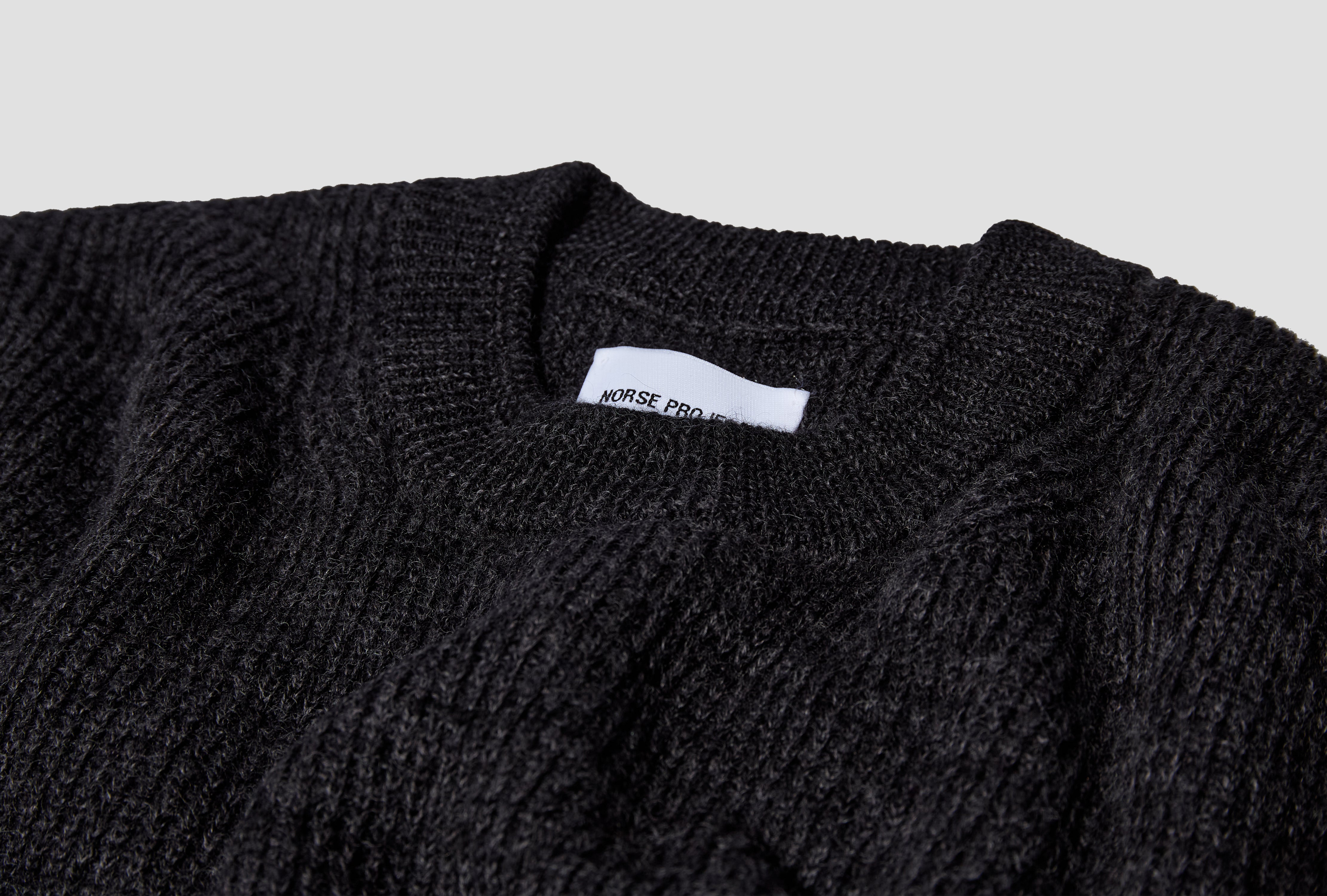 HENNING COTTON WOOL RIB SWEATER N45-0660 Dark grey