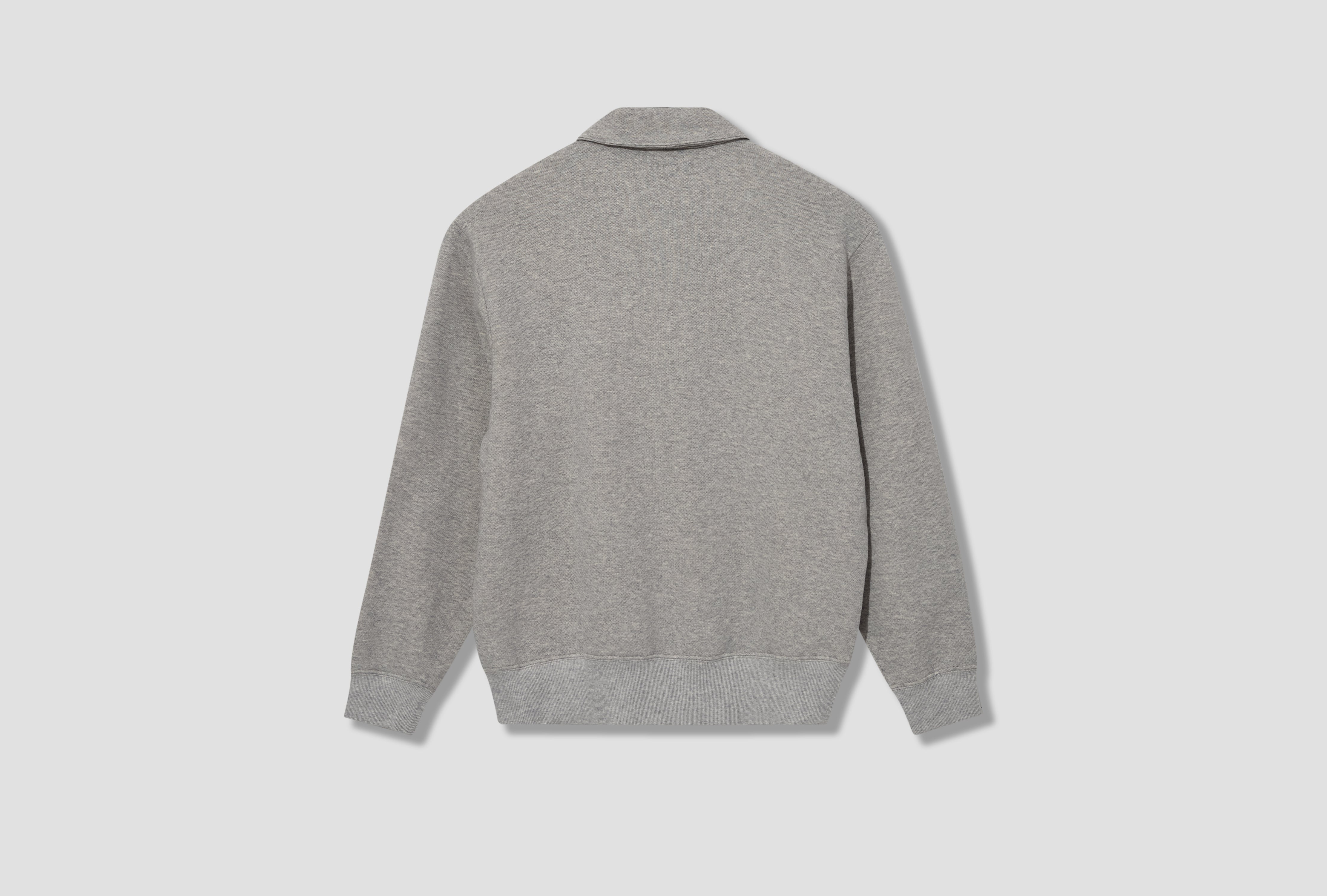 COTTON WOOL QUARTER ZIP SWEATSHIRT LW636CW Light grey