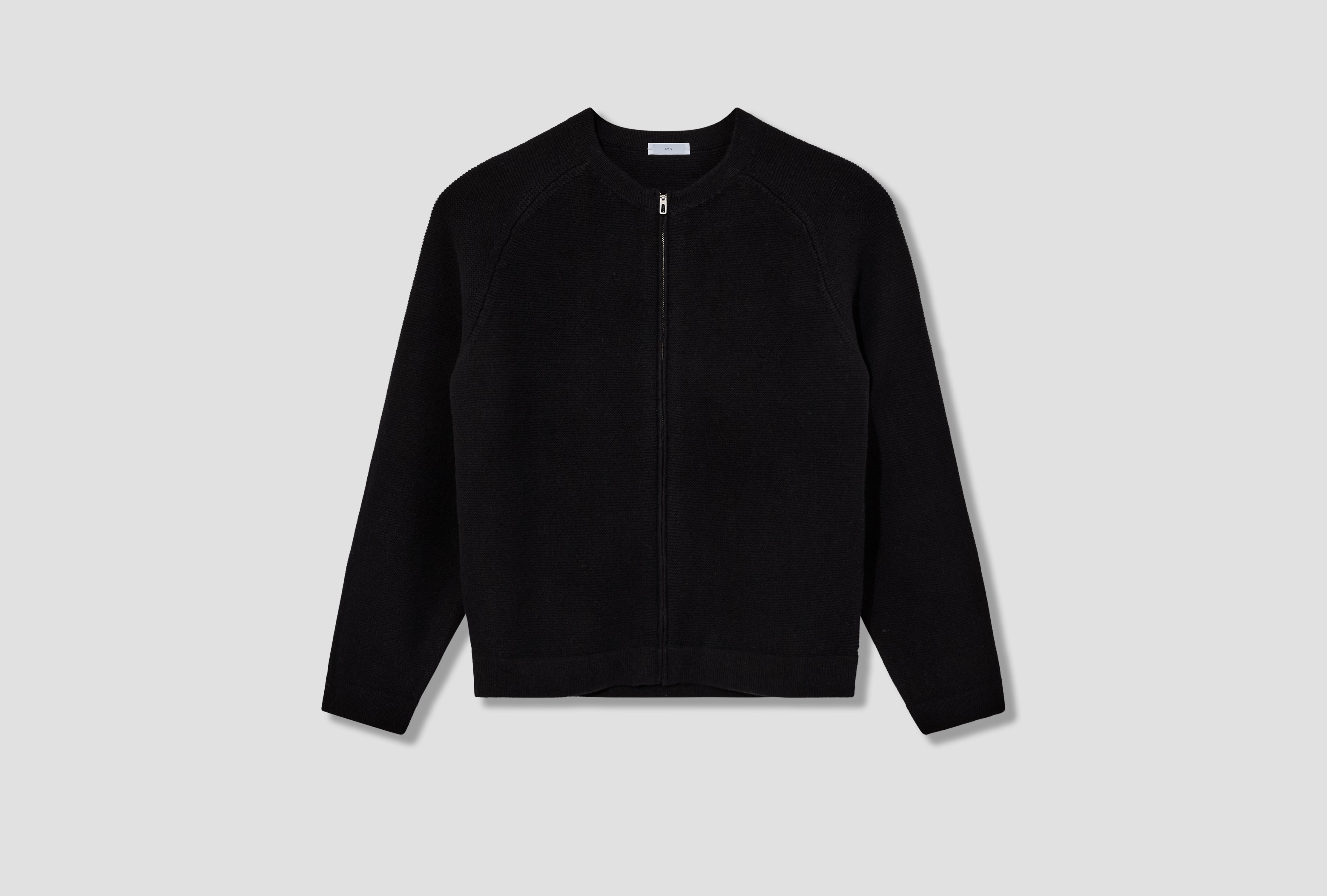 WOOL LINK ZIP CARDIGAN LW1430 Black