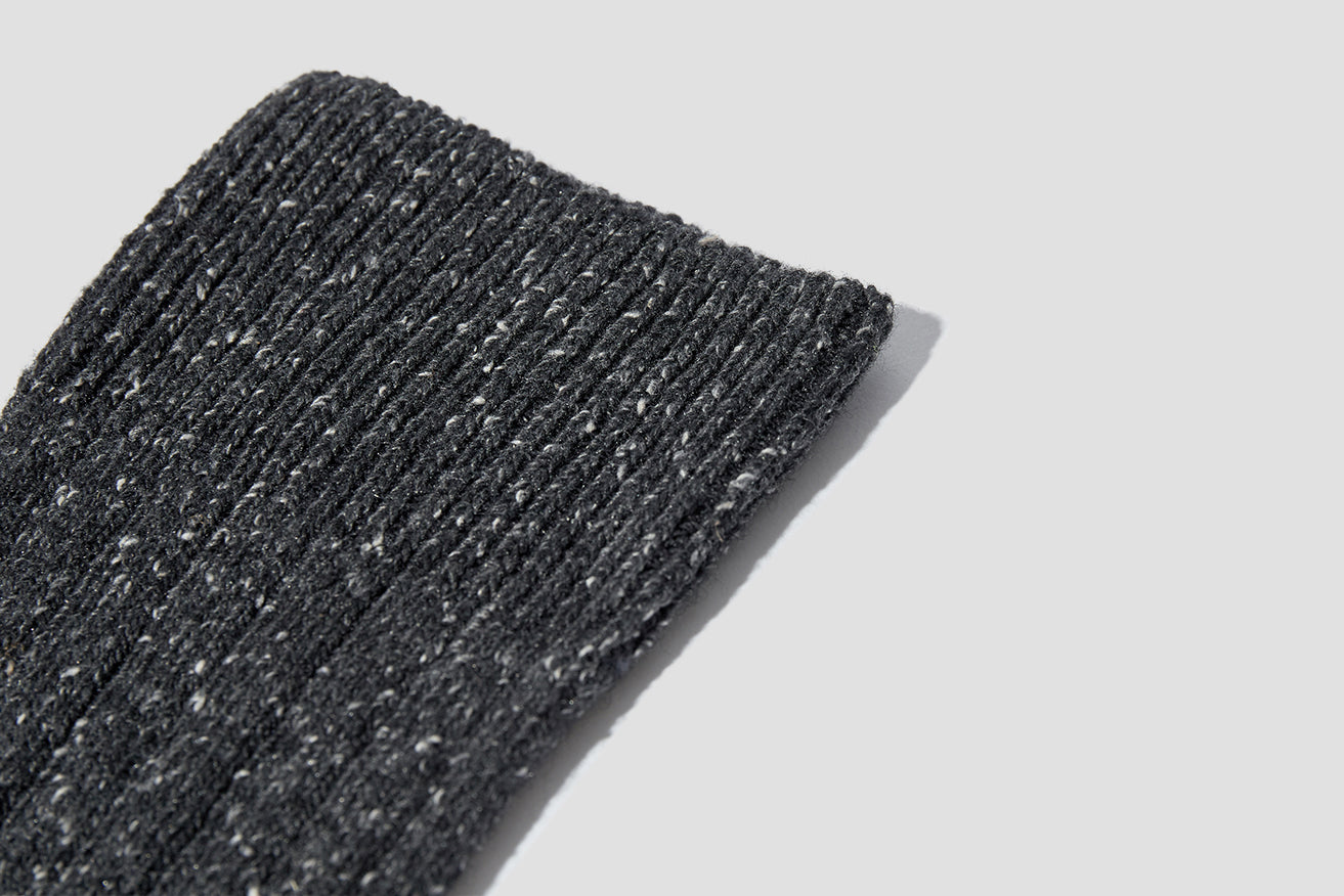 BJARKI NEPS WOOL RIB SOCK N82-0008 Charcoal