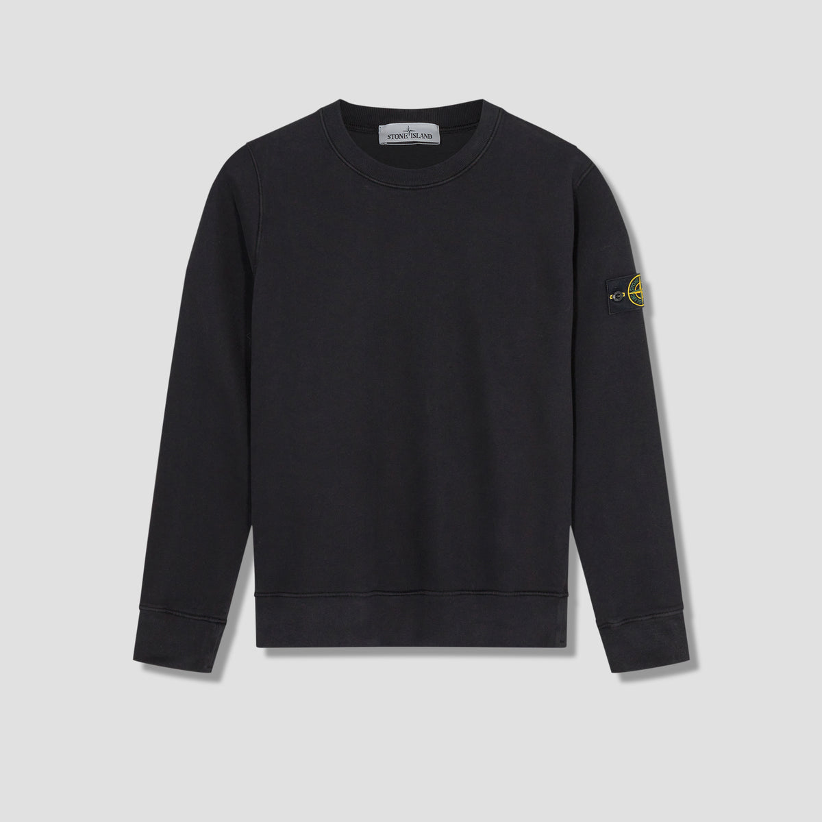 STONE ISLAND SWEATSHIRT BRUSHED COTTON FLEECE GARMENT DYED 751563020 Black HARRESØ STONE ISLAND SWEATSHIRT BRUSHED COTTON FLEECE GARMENT DYED 751563020 Black HARRESØ