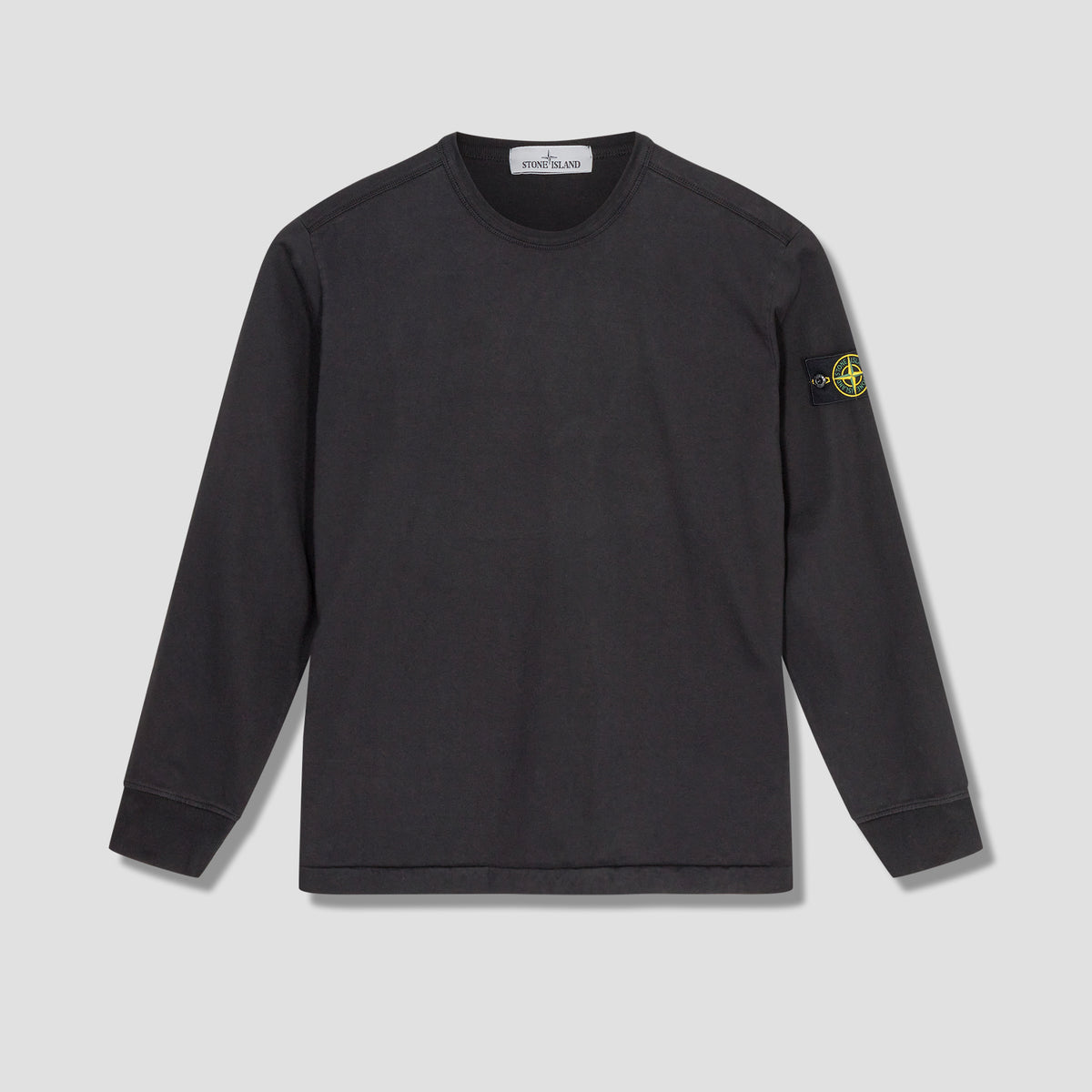 STONE ISLAND SWEATSHIRT GAUZED COTTON JERSEY GARMENT DYED 751564450 Black HARRESØ STONE ISLAND SWEATSHIRT GAUZED COTTON JERSEY GARMENT DYED 751564450 Black HARRESØ