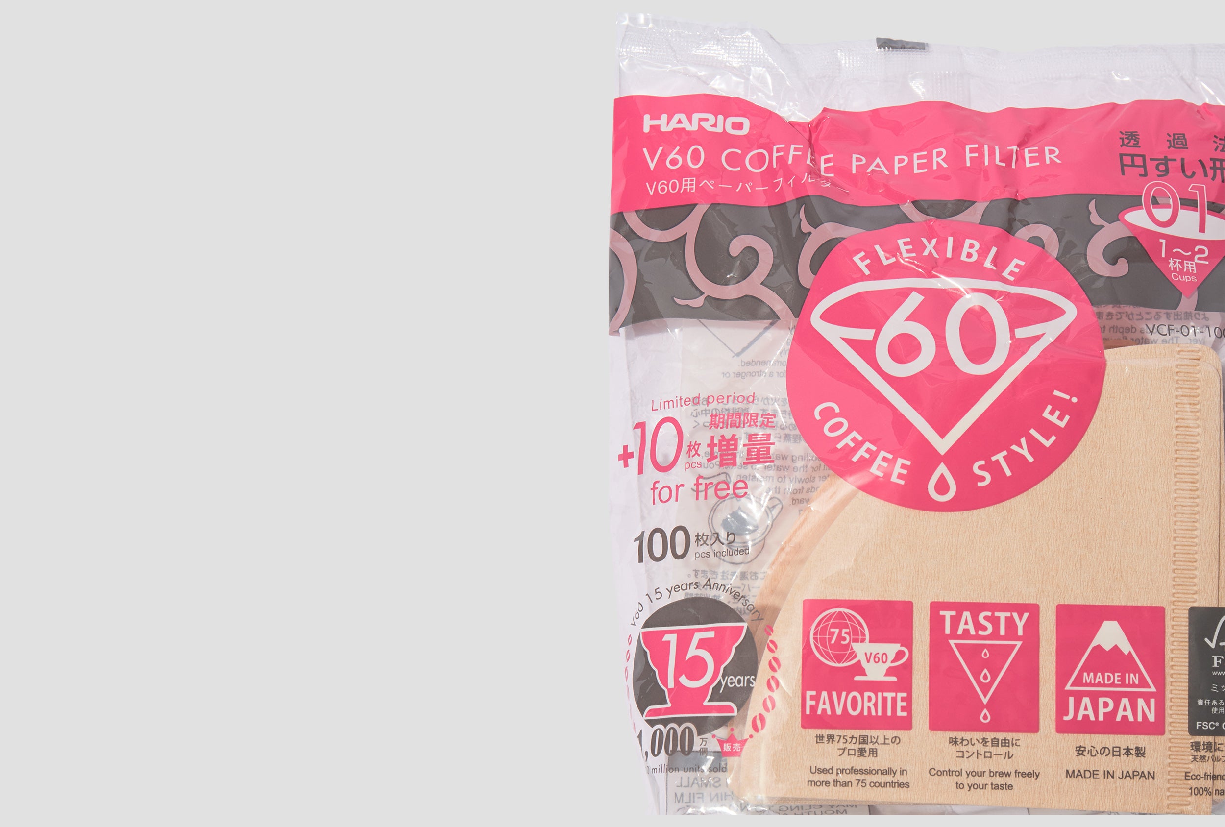 V60 FILTER PAPER 01 100 SHEETS 250131