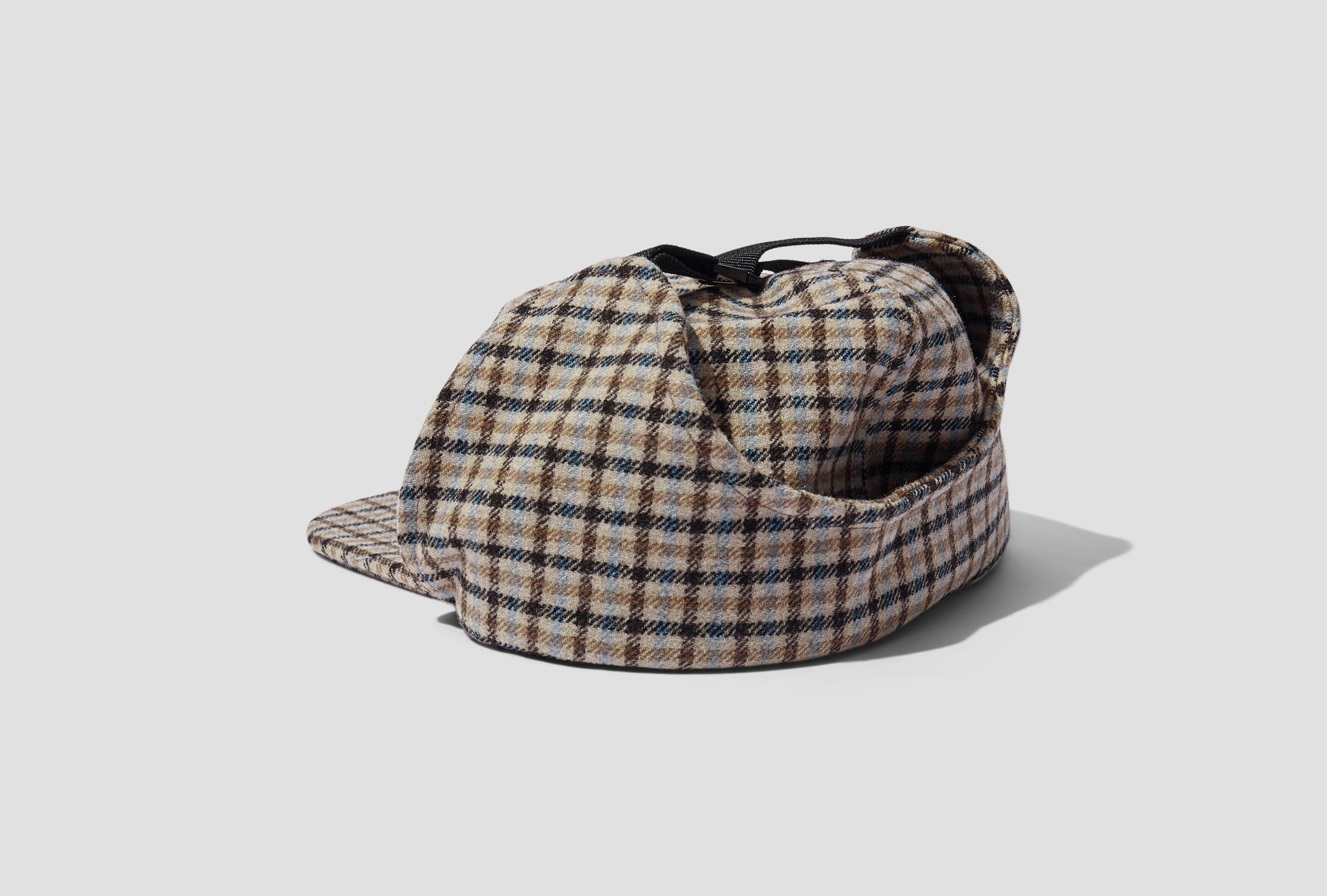 WOOL PLAID FLAP CAP 1311018 Brown