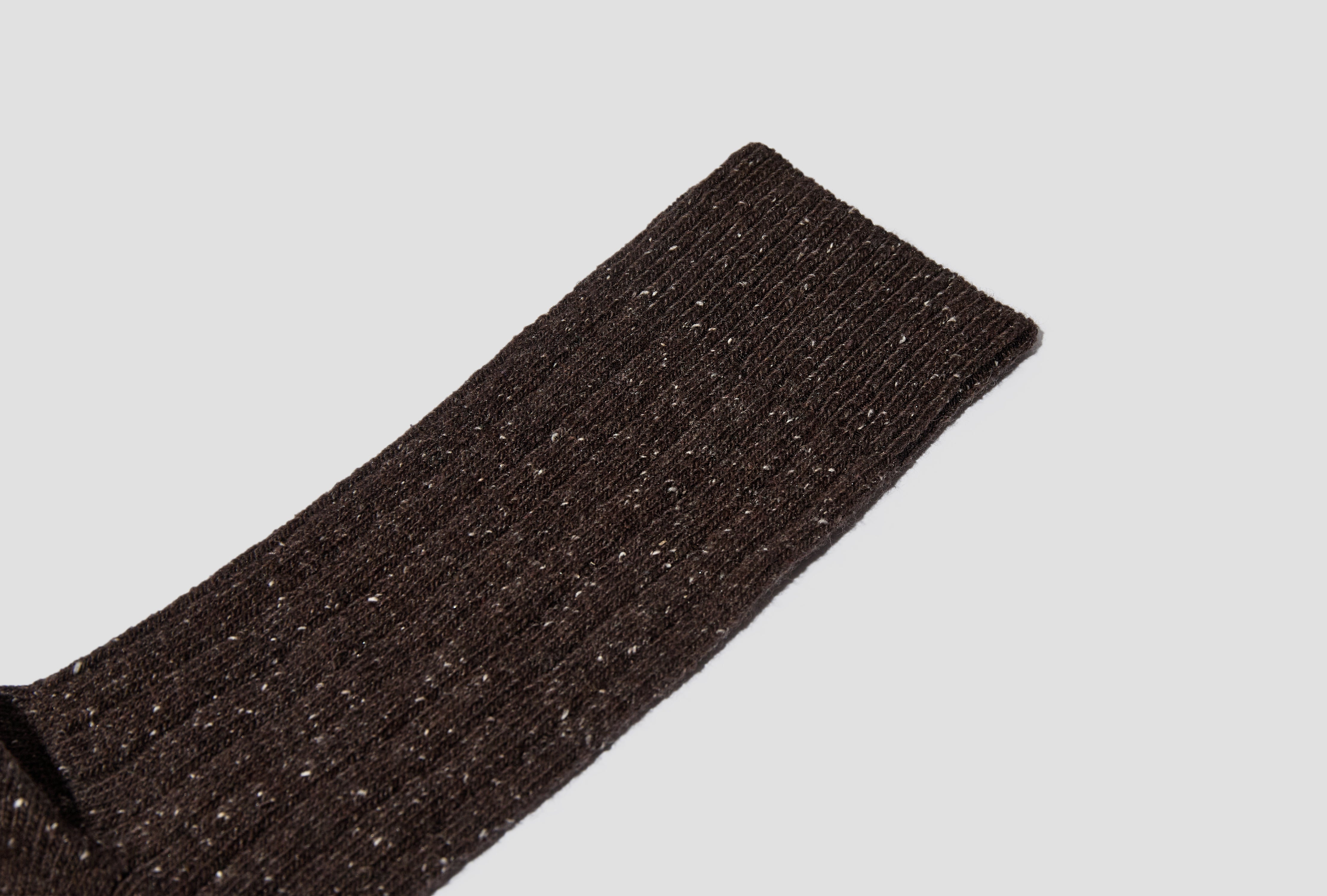 BJARKI NEPS WOOL RIB SOCK N82-0008 Brown