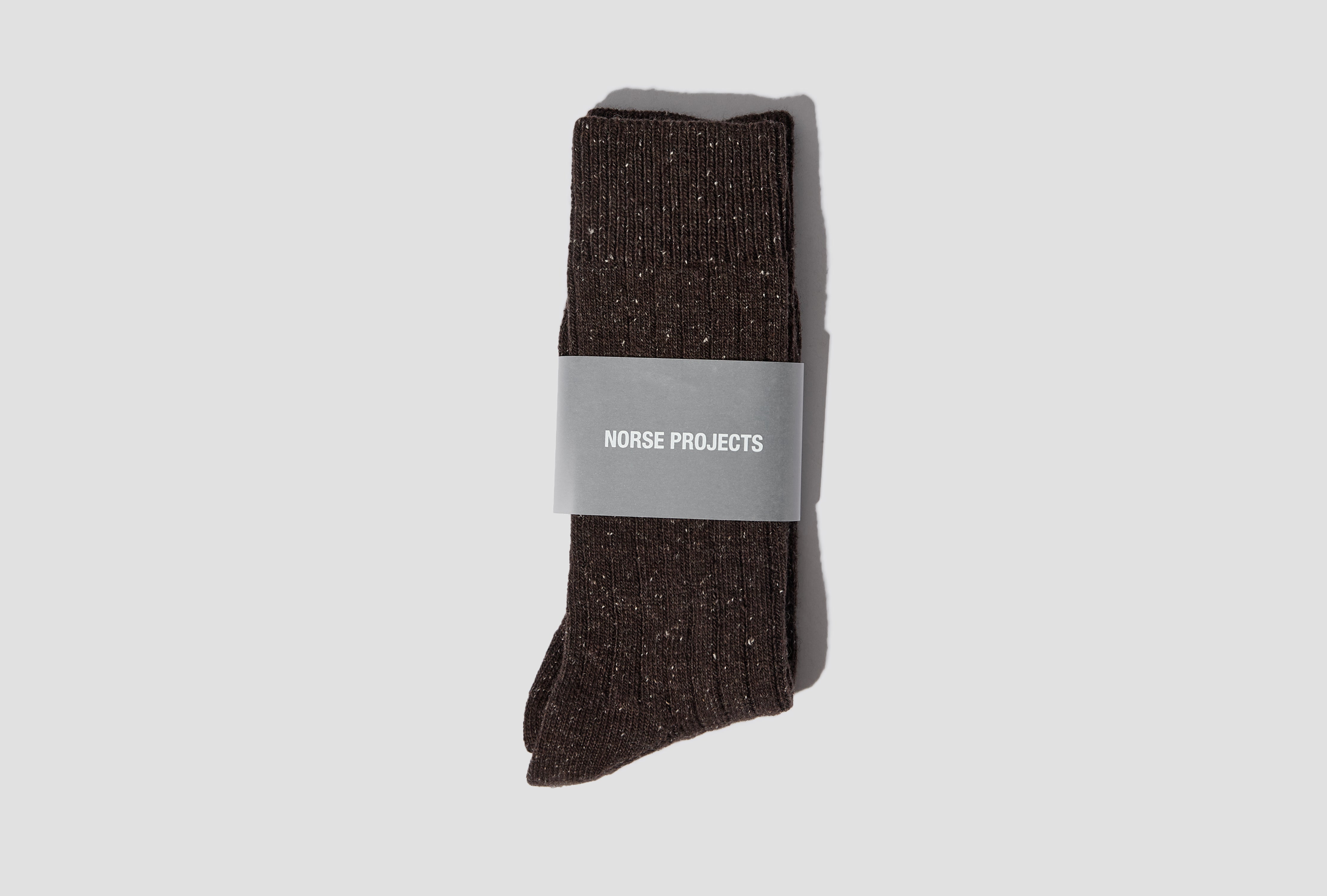 BJARKI NEPS WOOL RIB SOCK N82-0008 Brown