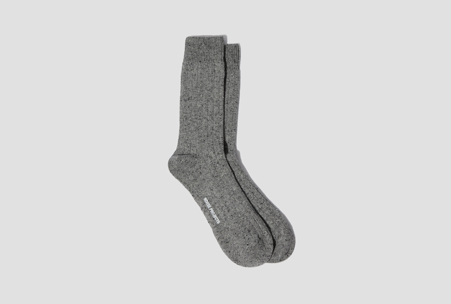 BJARKI NEPS WOOL RIB SOCK N82-0008 Grey