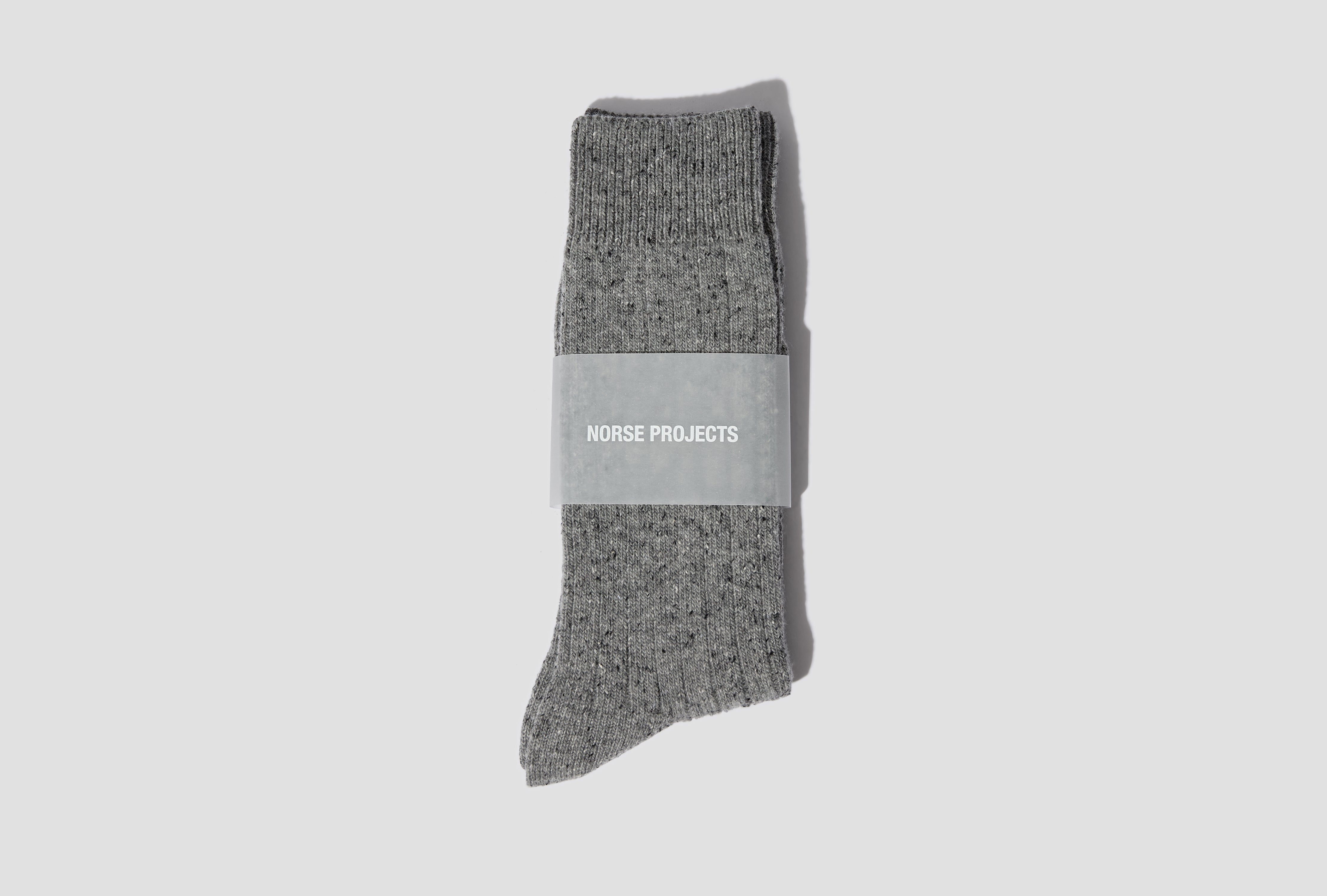 BJARKI NEPS WOOL RIB SOCK N82-0008 Grey
